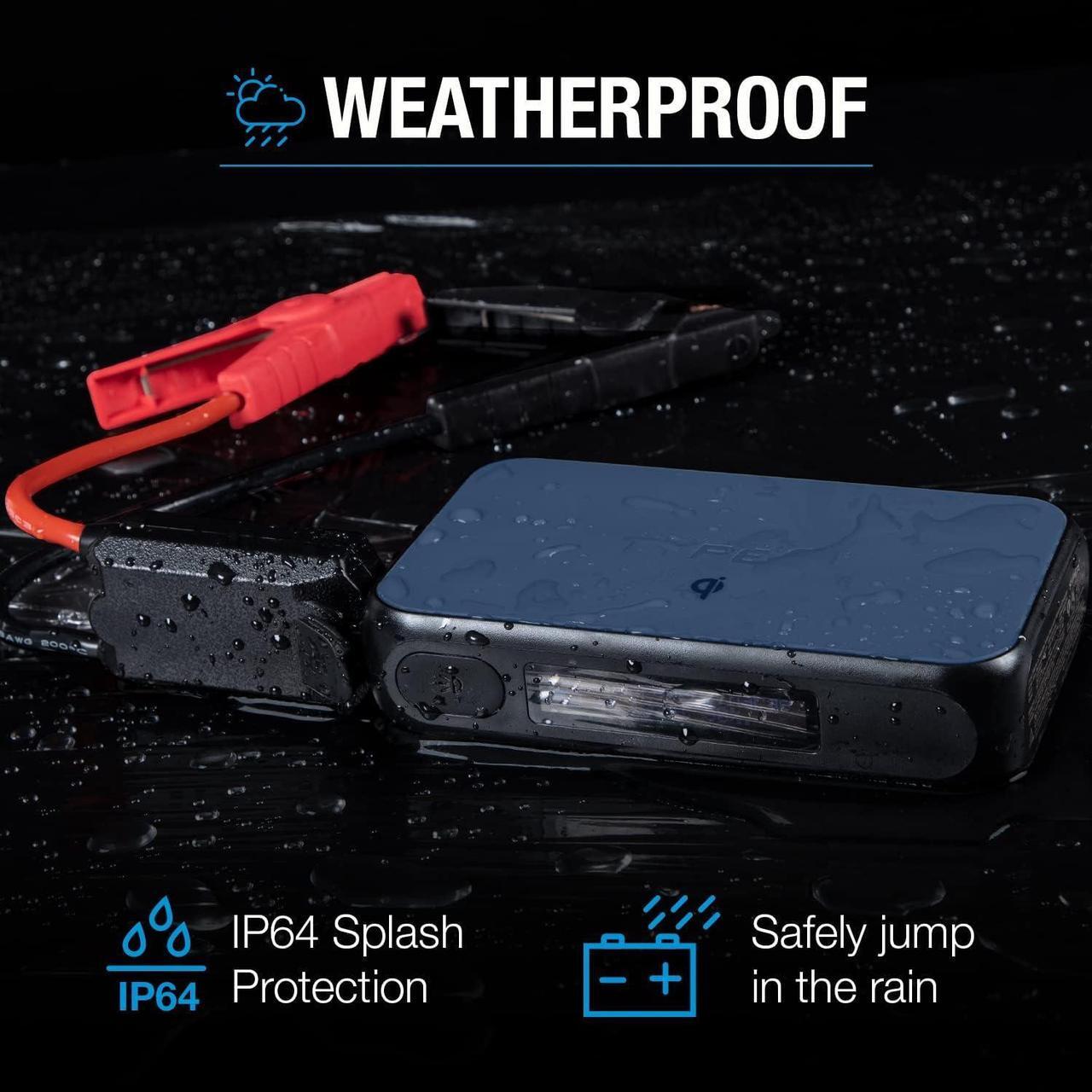 Alt view image 3 of 7 - Type S Car Battery Jump Starter Power Bank Portable, 12V 400A 6.0L Gas 3.0L Diesel, LCD Display Step by Step Guide, 8000mAh, Qi Wireless Charging, LED Flashlight, USB-C USB-A, UL Listed (Blue)
