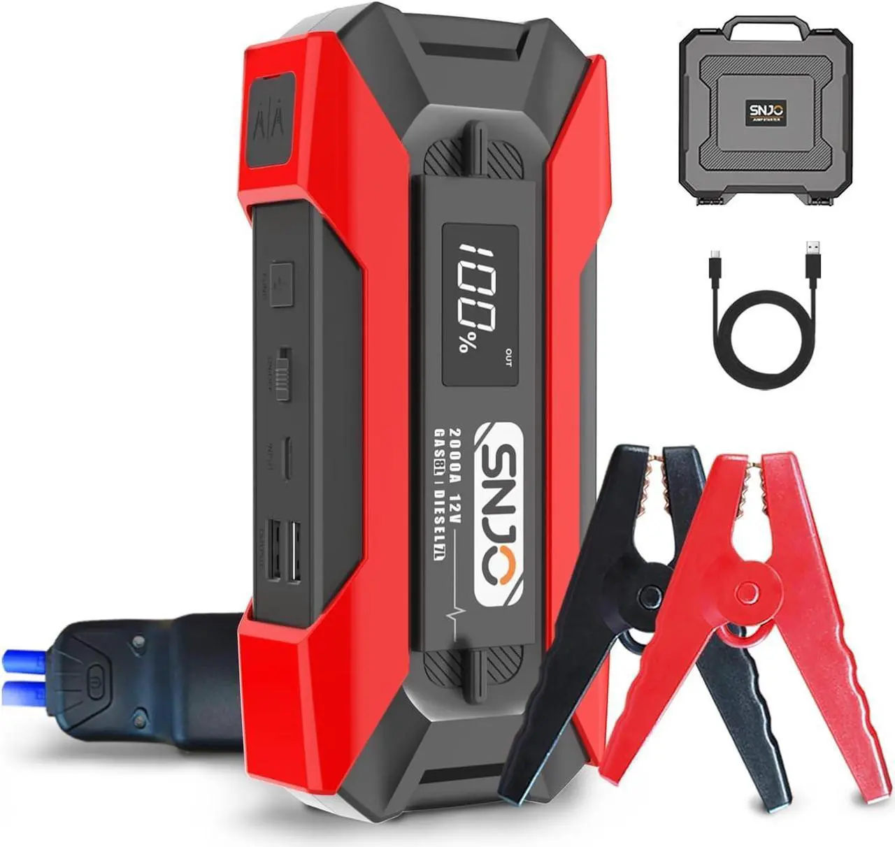 Main image of Car Jump Starter 2000A, Grade A+ Lithium Battery Jumper Starter, 20000mAh Car Battery Jump Starter for Up to 8L Gas 7L Diesel, SuperSafe 12V Auto Portable Jump Starter Pack with USB Quick Charge 3.0