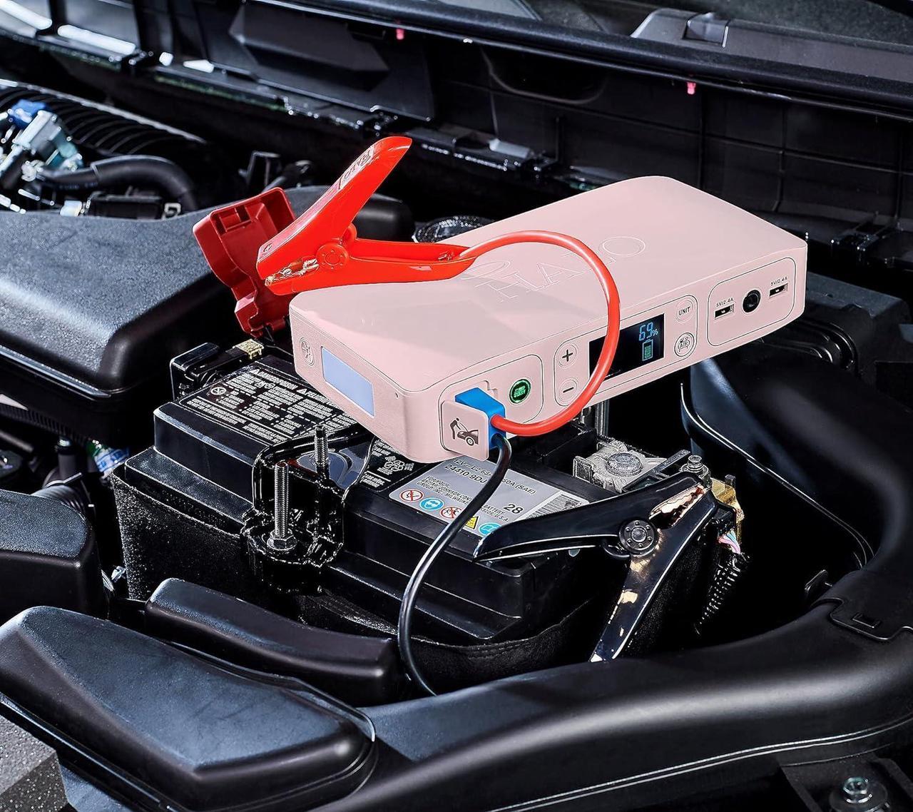 Alt view image 2 of 3 - HALO Bolt Air +, Portable Vehicle Jump Starter with Air Compressor, Power Bank with Digital Display Charges Multiple Devices, Bolt Air+