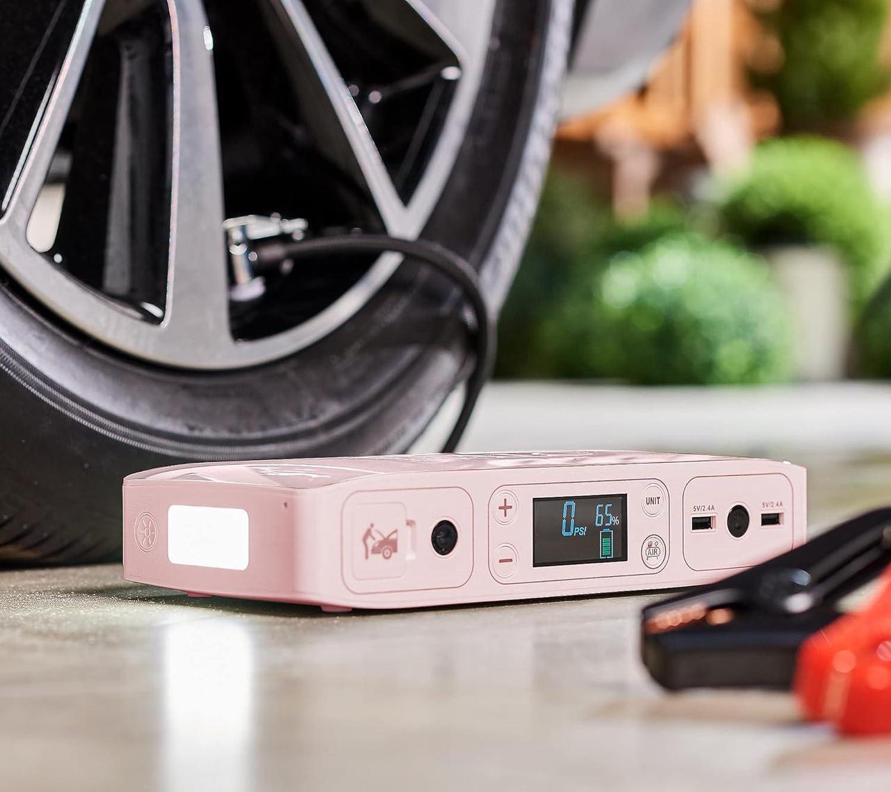 Alt view image 3 of 3 - HALO Bolt Air +, Portable Vehicle Jump Starter with Air Compressor, Power Bank with Digital Display Charges Multiple Devices, Bolt Air+