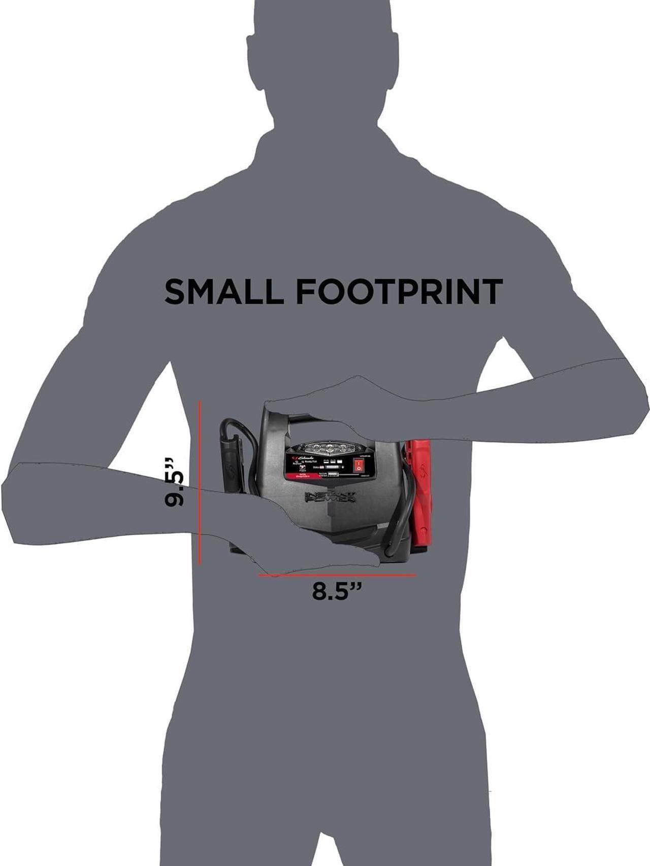 Alt view image 4 of 7 - Schumacher SL1562 Lithium Portable Power Station -150 PSI Air Compressor, 1200A 12V Jump Starter, for 8.0L Gas | 6.0L Diesel Engines  Charge Apple, Samsung and Android Devices