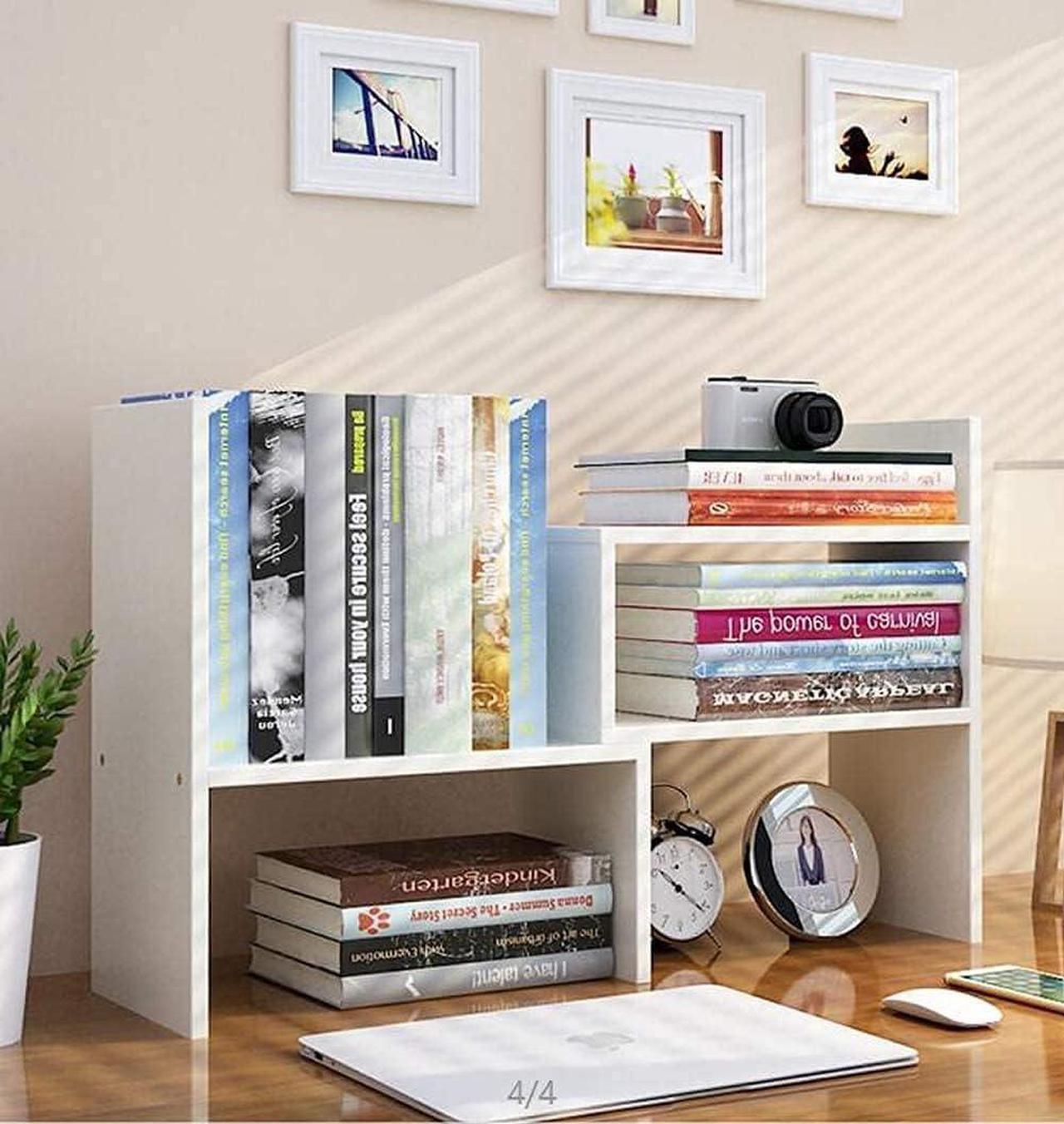 Main image of GTIN Expandable Wood Desktop Bookshelf,Desktop Organizer Office Storage Rack,Wood Display Shelf-Free Style Display Stand Shelf,Corner Desk Storage Shelf,Countertop Bookcase for Office Supplies