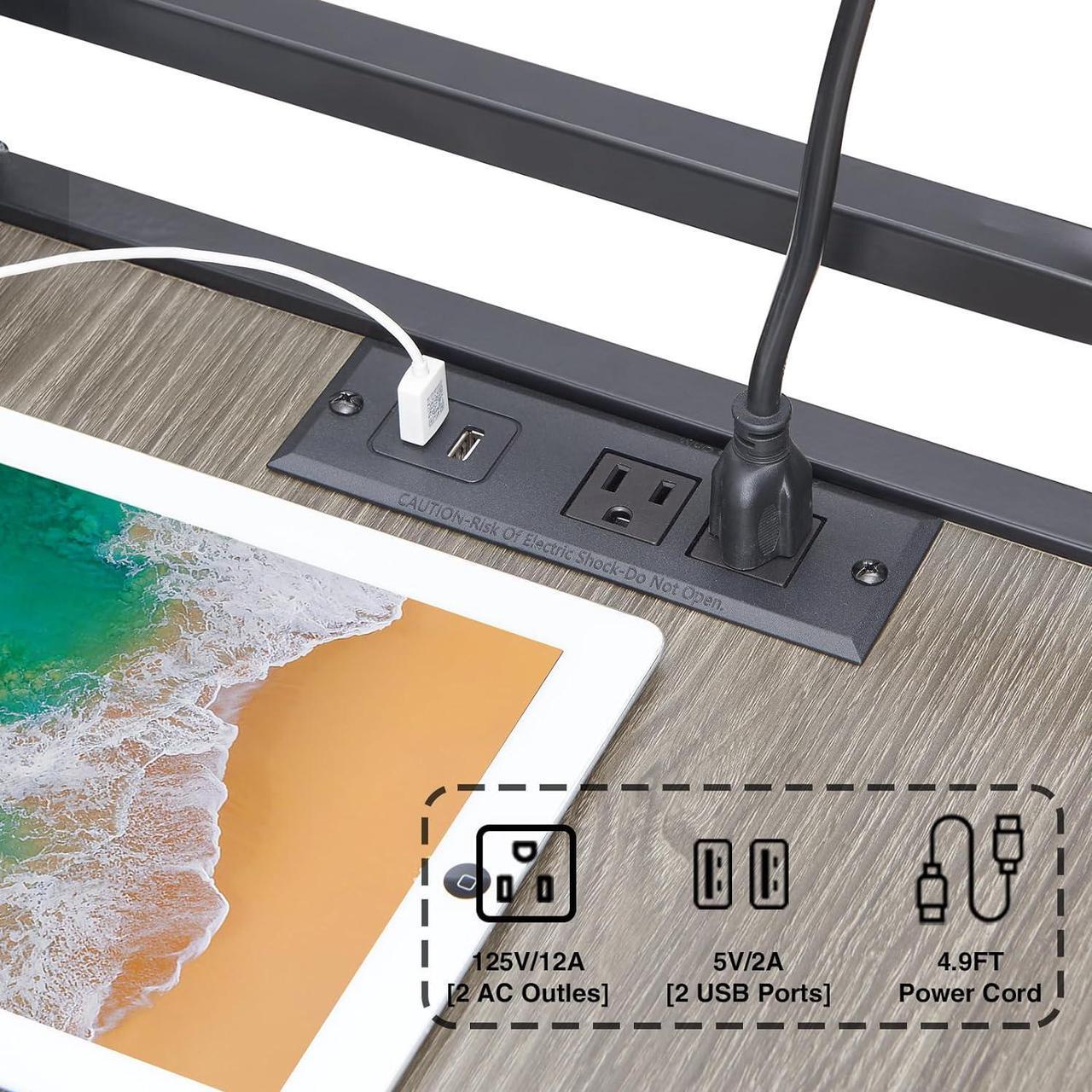 Alt view image 5 of 7 - Lauren&Harold Large Printer Stand with Storage and Paper Shredder Stand with Wheels, Locking Lateral File Cabinet with Socket and USB Charging Port, Printer Table Shelves Printer Cart for Home Office