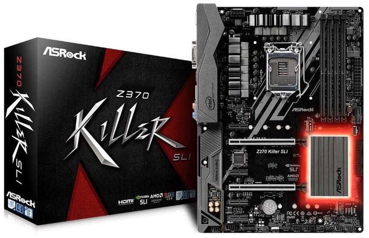 Alt view image 5 of 10 - ASRock Intel Z370 Killer SLI Socket LGA 1151 DDR4 ATX Motherboard (Z370 KILLER SLI)