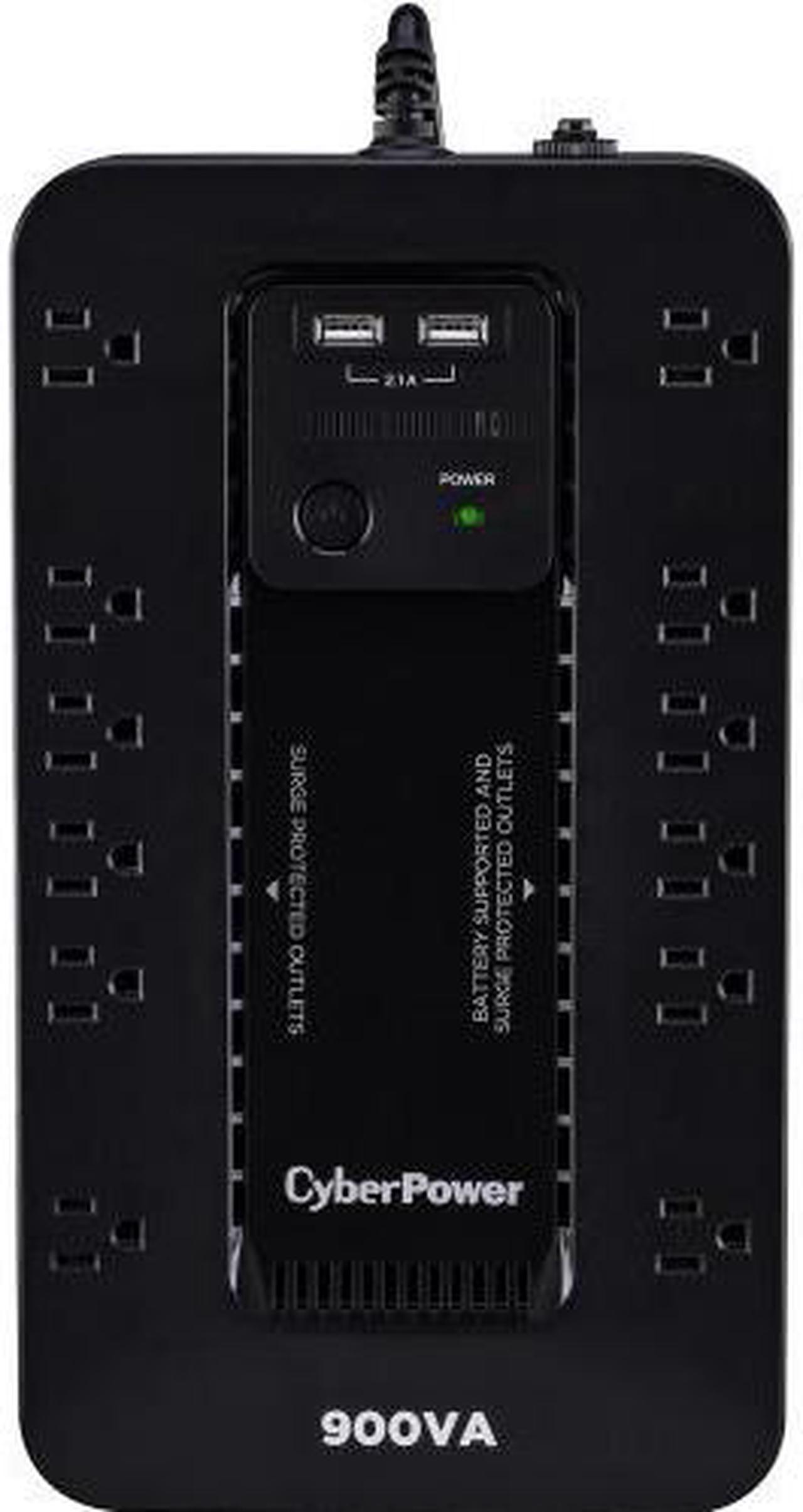 CyberPower ST900U Standby UPS System, 900 VA / 500 Watts, 12 Outlets, 2 USB Charging Ports, Compact