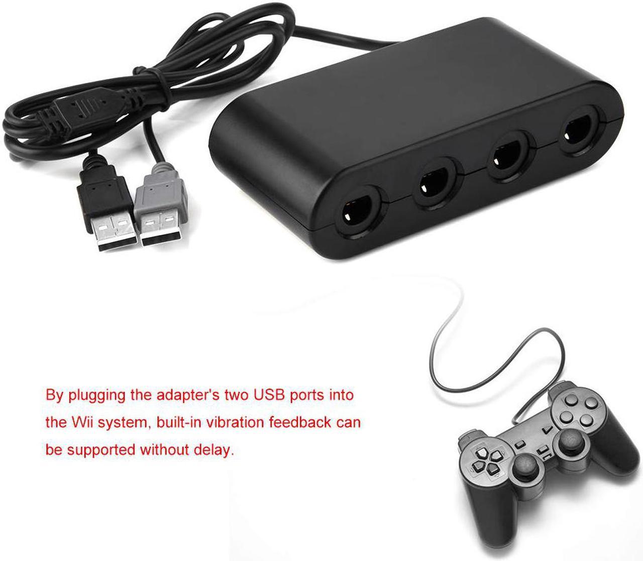 E-NET Gamecube Controller Adapter, 4 Ports for Gamecube Controller USB Adapter Converter for Wii U PC NGC & PC Game Accessory, Support Windows XP, Vista, for Windows 7/8, 32-bit and 64-bit