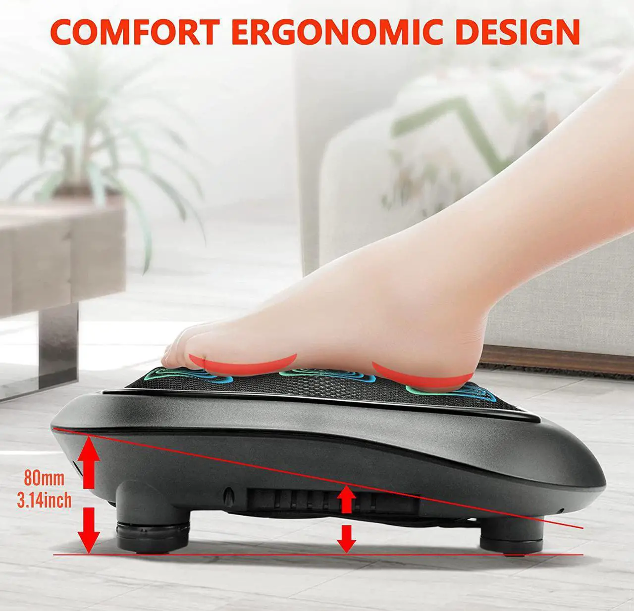 Alt view image 6 of 7 - Medcursor Shiatsu Foot Massager with Built-in Soothing Heat Function, Electric Deep Kneading Foot Massage Machine, Muscle Fatigue Relief