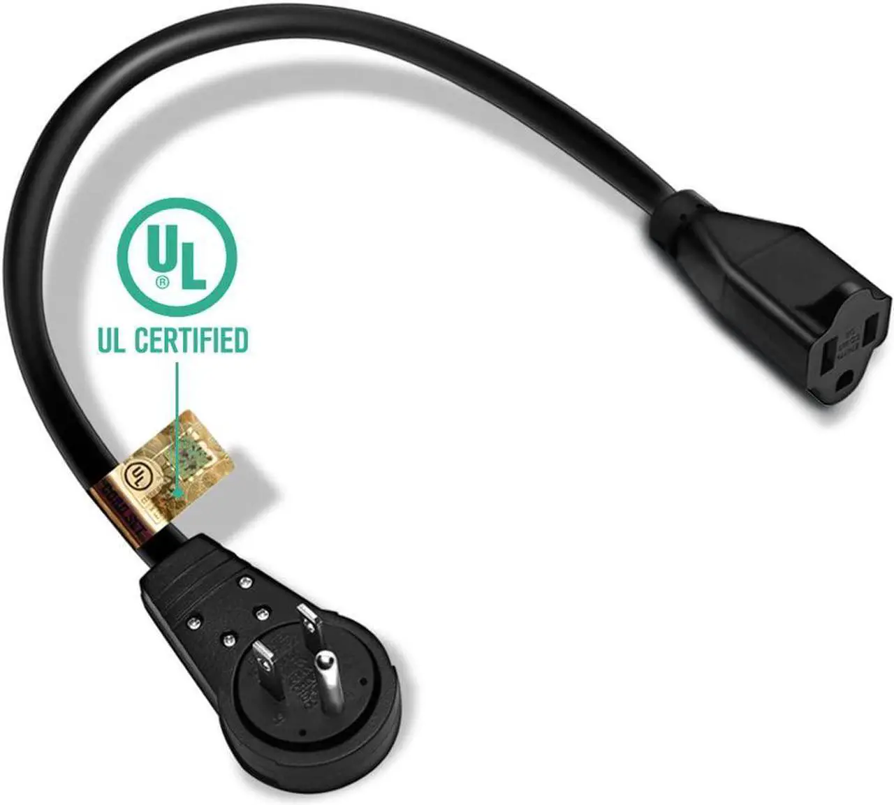 Alt view image 6 of 7 - 6 Pack Extension Cords, 3 Prong Power Cord 14AWG Extension Cable with 360 Degree Rotating Flat Plug