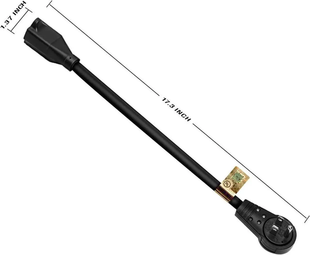 Alt view image 7 of 7 - 6 Pack Extension Cords, 3 Prong Power Cord 14AWG Extension Cable with 360 Degree Rotating Flat Plug