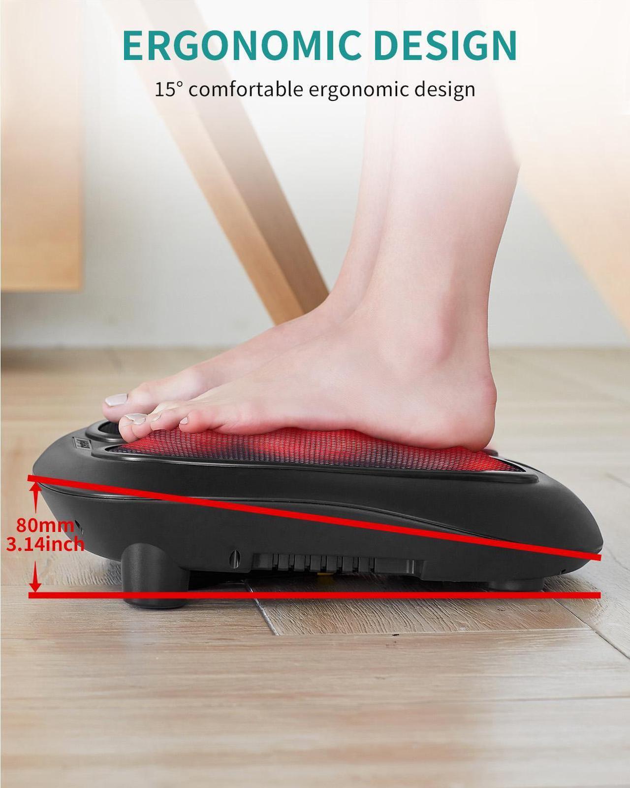 Alt view image 5 of 6 - Nekteck Foot Massager Kneading Shiatsu Therapy Massage with Built in Heat Function and Power Cord - Black