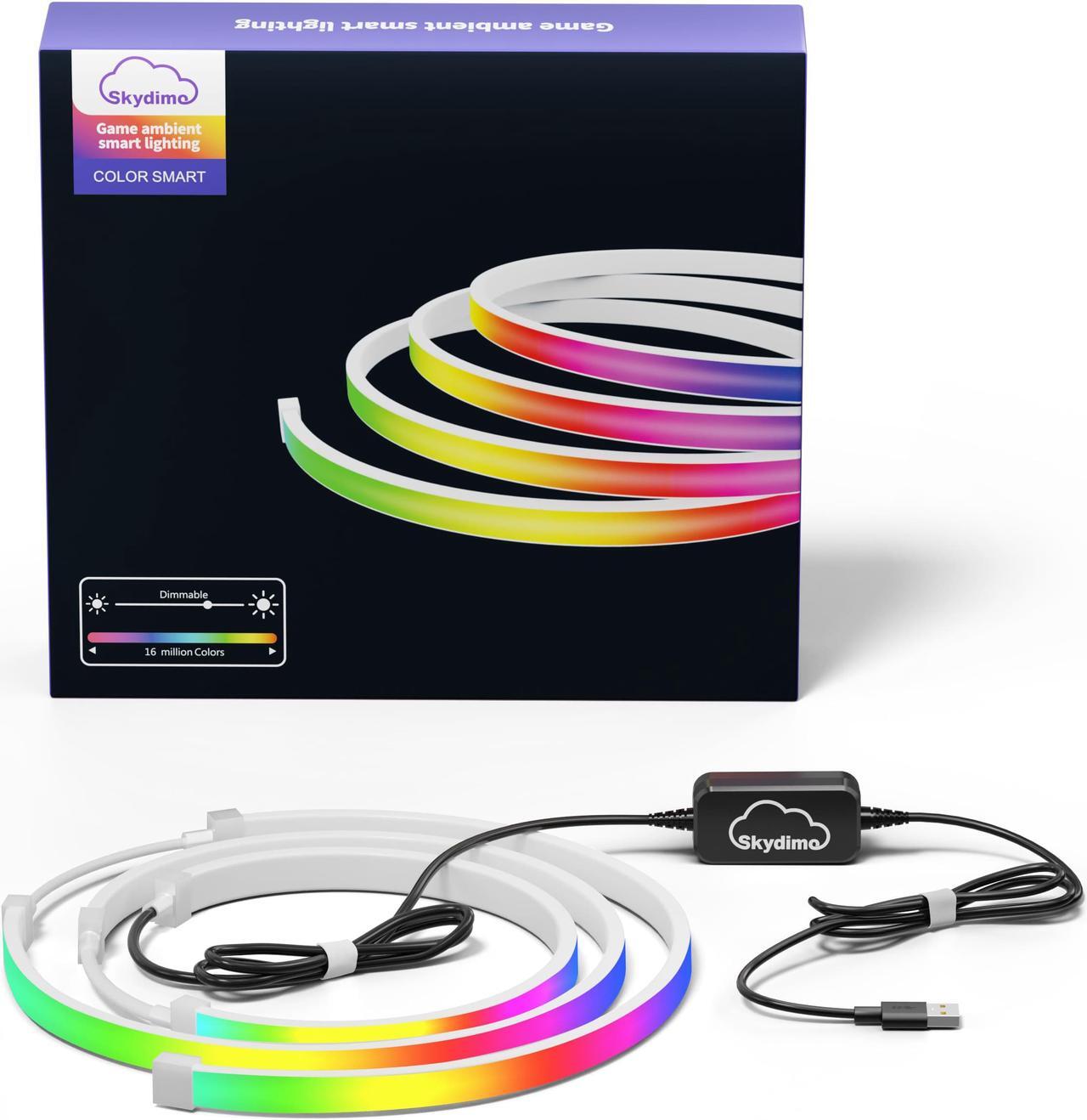 Main image of LED light Strip, USB-Powered Software-Controlled RGB Strip Lights for PC Monitor/ Mirror/ TV, Smart Gaming Ambient Lighting with Color-Match Video, Music Sync 32''