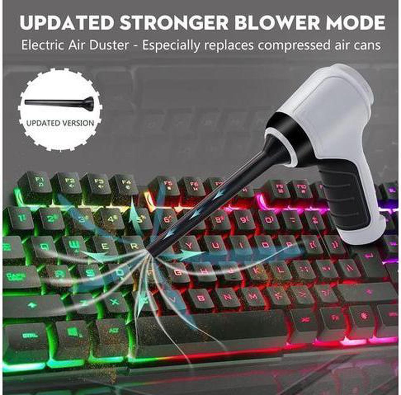 Alt view image 2 of 6 - ompressed Air Duster, Keyboard Cleaner, 3-in-1 Mini Vacuum, 36000 RPM Electric Canned Air Kit, Cordless Air Can for Computer Desk Electronics Dust Cleaning, Air Blower with Rechargeable Battery