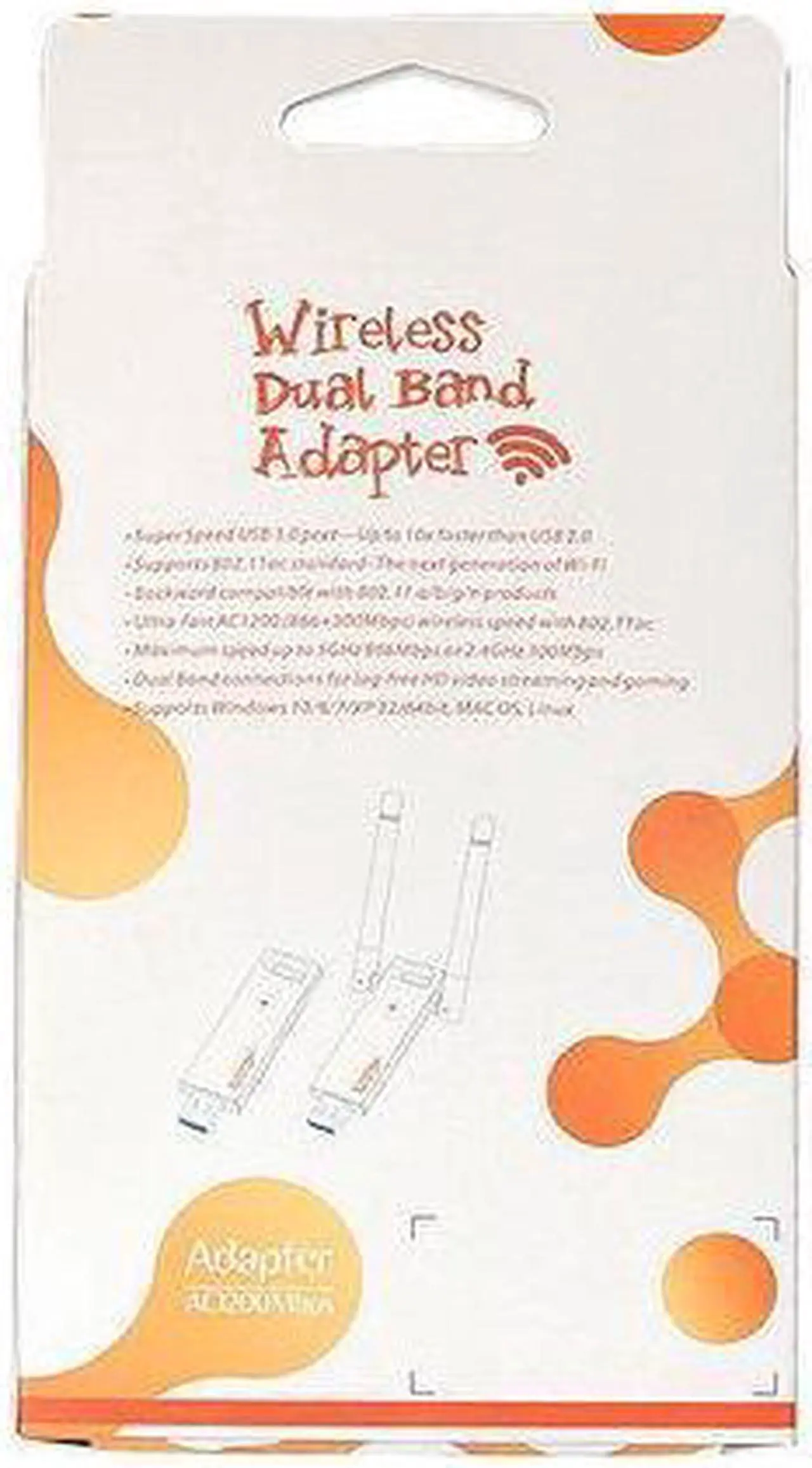 Alt view image 6 of 6 - 1200Mbps Dual Band 5G Wireless USB WiFi Network Adapter Dongle 802.11AC Antenna