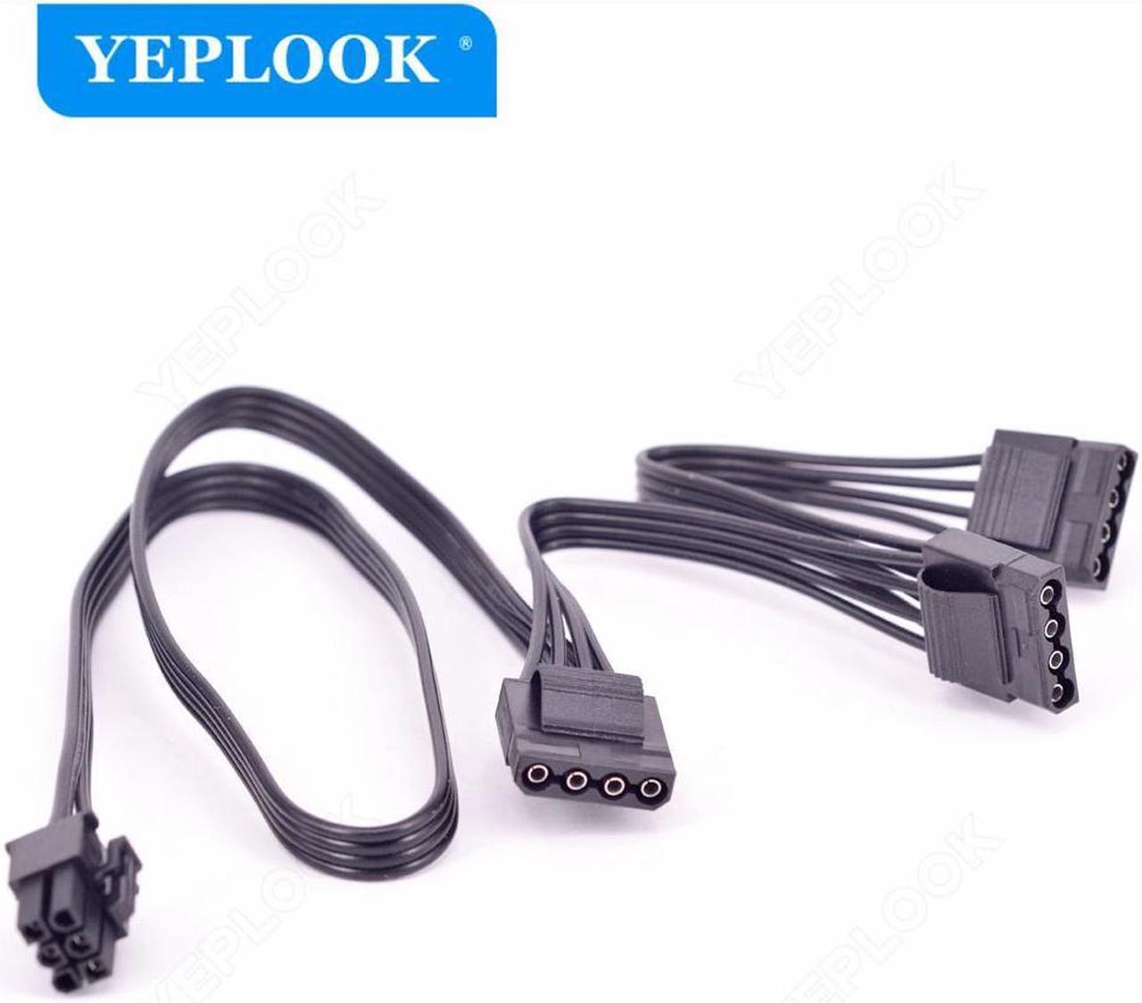 Alt view image 2 of 6 - PCIe 6Pin to 3xMolex Type D 4Pin IDE Cable Straight 18AWG For Seasonic PSU SS-660XP2 SS-760XP2 SS-860XP2 SS-1050XP3 SS-1200XP3