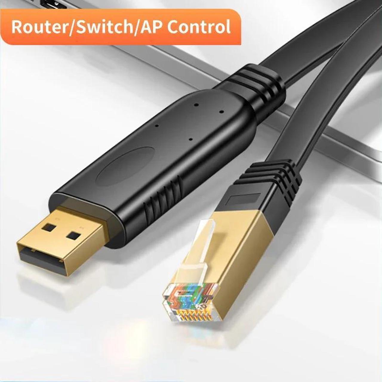 Main image of USB to RJ45 Console Cable RS232 Serial Adapter for Computer Laptop Cisco Router Switch USB RJ 45 8P8C Converter Console Cable
 (10ft)