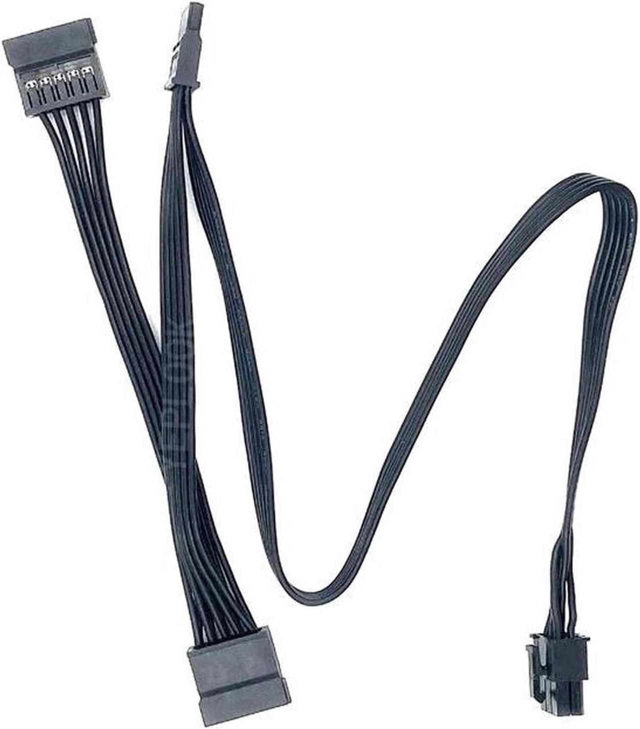 Alt view image 5 of 5 - PCIe 6Pin to 3 SATA Straight HDD SSD Power Cable For Seasonic Platinum Series Fanless SS-400FL2, SS-460FL2, SS-520FL2