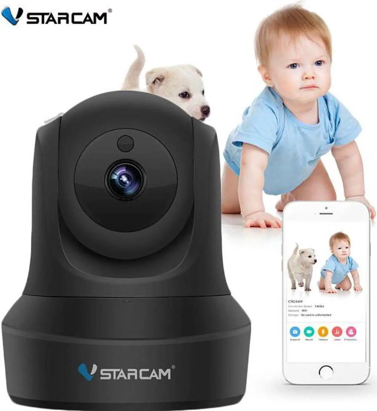 Main image of VStarcam C29S Home Security Camera PTZ 1080P WiFi IP Camera with Night Vision 2-Way Audio for Baby and Pet Surveillance Camera, Motion Detection, APP Remote Control, Nanny Cam-Black