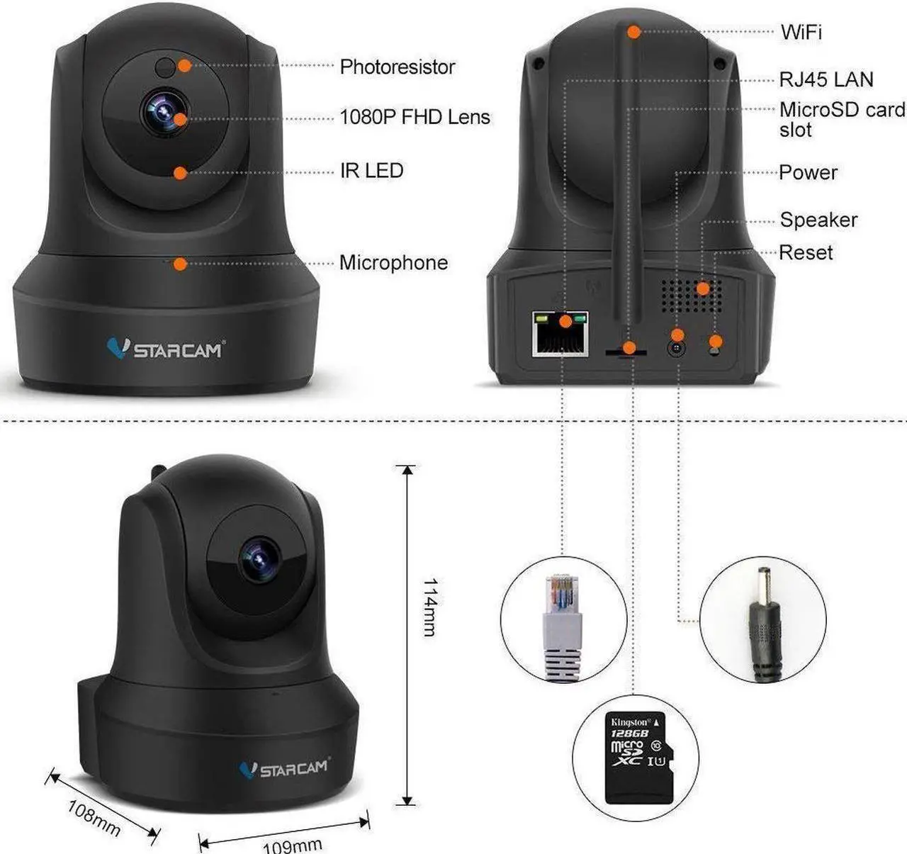 Alt view image 2 of 7 - VStarcam C29S Home Security Camera PTZ 1080P WiFi IP Camera with Night Vision 2-Way Audio for Baby and Pet Surveillance Camera, Motion Detection, APP Remote Control, Nanny Cam-Black