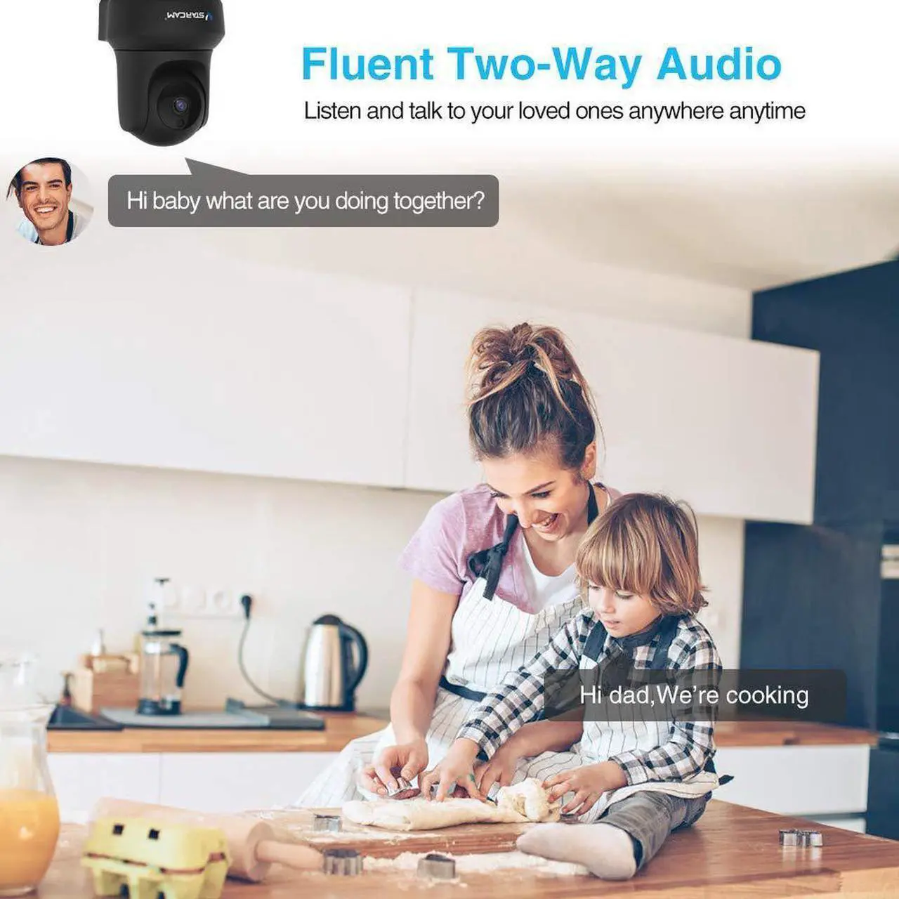 Alt view image 4 of 7 - VStarcam 1080P WiFi IP Camera, Pan/Tilt/Zoom HD Wireless Indoor Camera with Night Vision, 2.4GHz Remote Monitor for Baby/Pet/Home Security-C29S Black