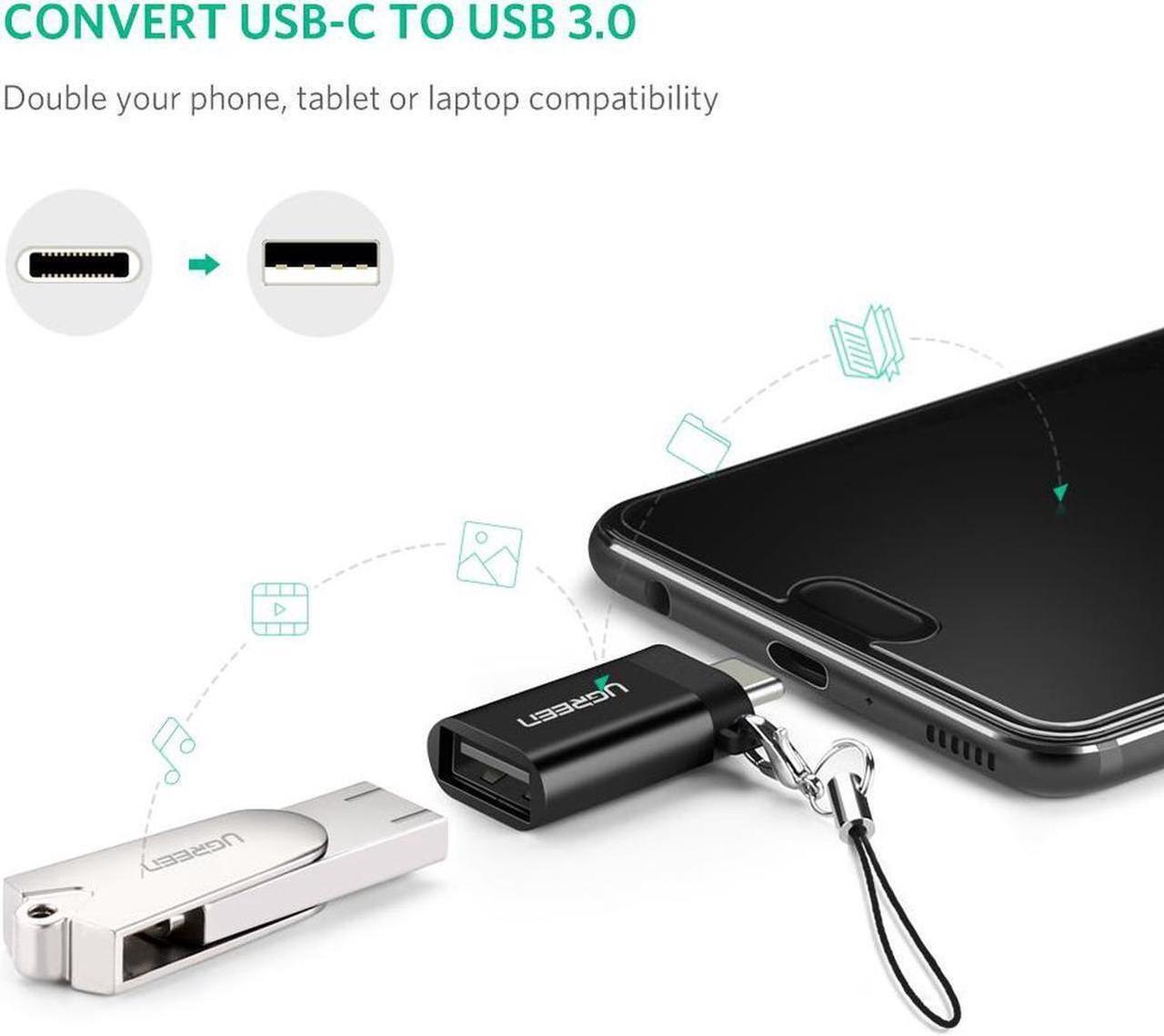 Alt view image 3 of 7 - USB C Adapter Type C to USB 3.0 Adapter Compatible for MacBook Pro 2017 2016, Samsung Galaxy S9 S8 Plus Note 9 8, LG G7 ThinQ V20 G5 G6 V30, Nexus 6P 5X, Google Pixel 2 XL, with Keychain