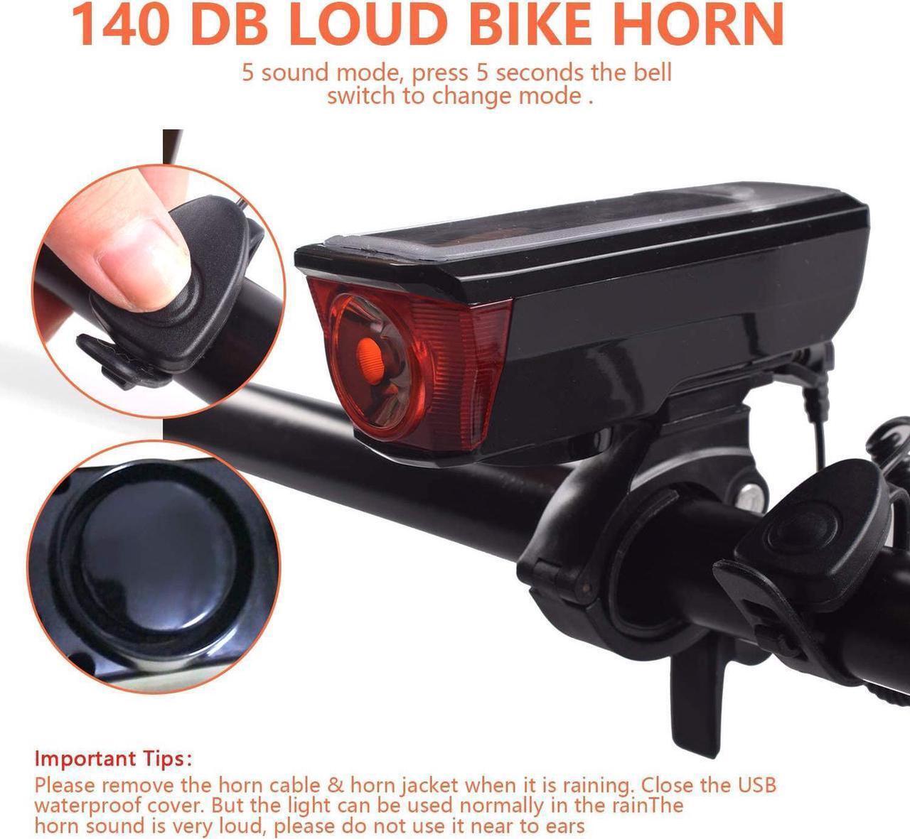 Alt view image 2 of 7 - Bike Light Set - Super Bright LED Lights for Your Bicycle -Solar USB Rechargeable- Easy to Mount Headlight and Taillight with Quick Release System - Best Front & Back Illumination - Fits All Bikes