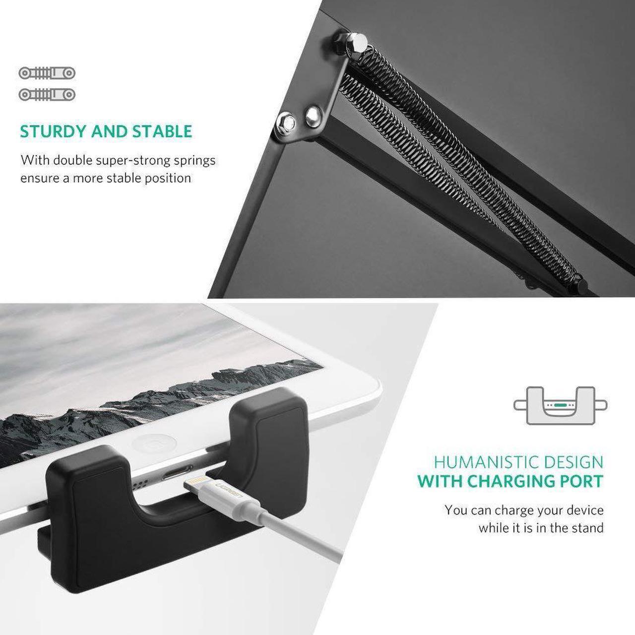 Alt view image 3 of 7 - Tablet Mount Lazy Holder Adjustable Long Arm Clamp Compatible for iPad Air Pro Mini, iPhone X 8 7 6 6S, Samsung Galaxy S9 Plus S8, Nintendo Switch, All 4"-12.9" Cell Phone and Tablet