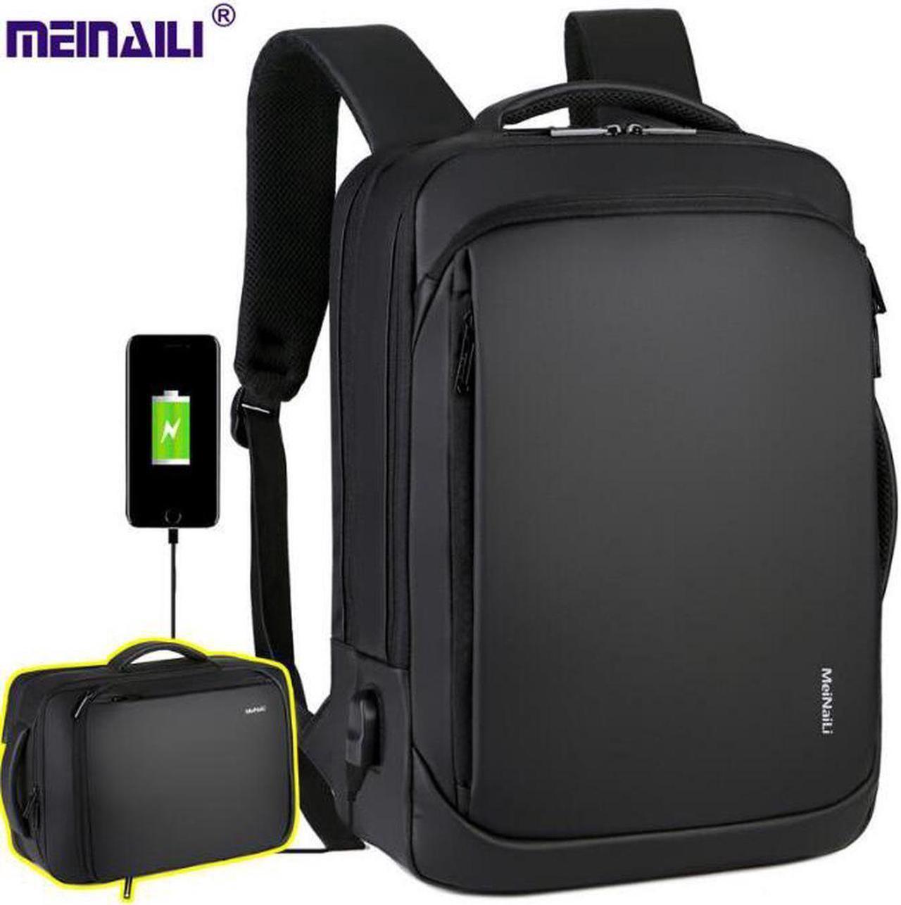 Main image of Travel Business Laptop Backpack up to 15.6 inch, Water Resistant College School Computer Bag for Women & Men and Students, Slim Work Backpack for Laptops & Notebook with USB Charging Port (Black)