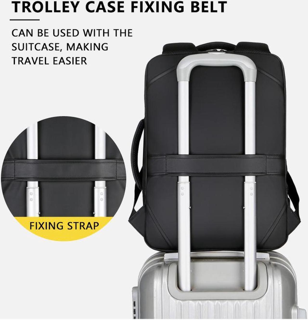 Alt view image 3 of 7 - Travel Business Laptop Backpack up to 15.6 inch, Water Resistant College School Computer Bag for Women & Men and Students, Slim Work Backpack for Laptops & Notebook with USB Charging Port (Black)