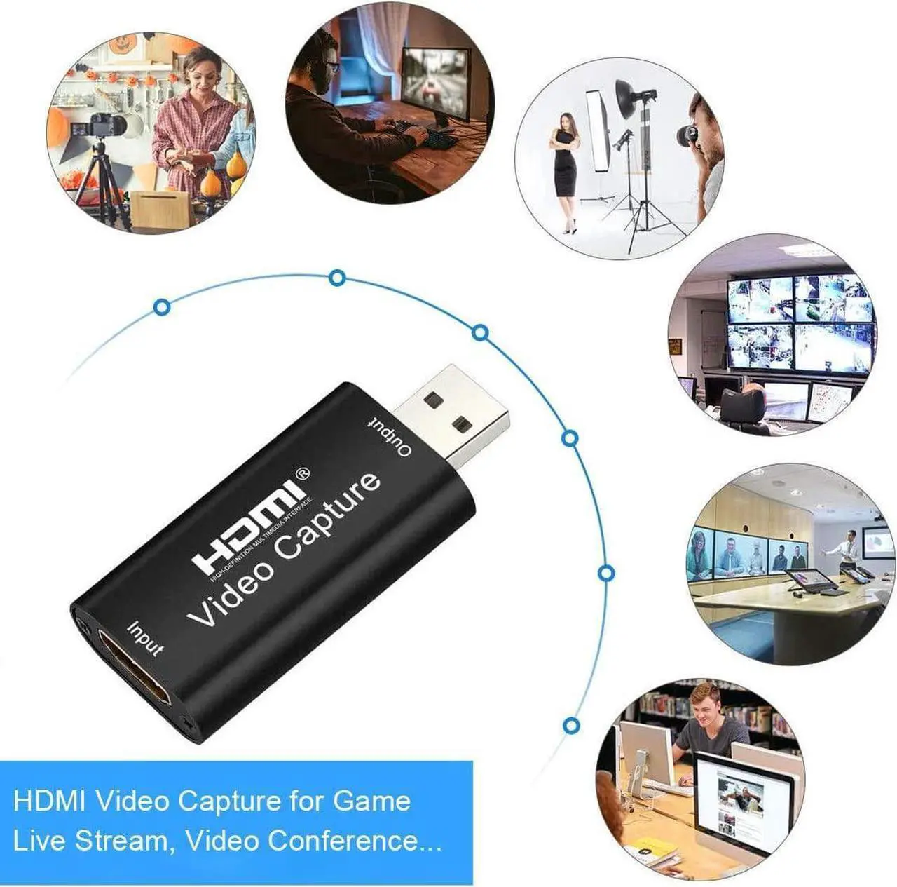 Alt view image 3 of 7 - Audio Video Capture Card 4K HDMI to USB 1080P High Definition Device Record Directly to Computer for Gaming Streaming Teaching Video Conference, Live Broadcasting Without Delay