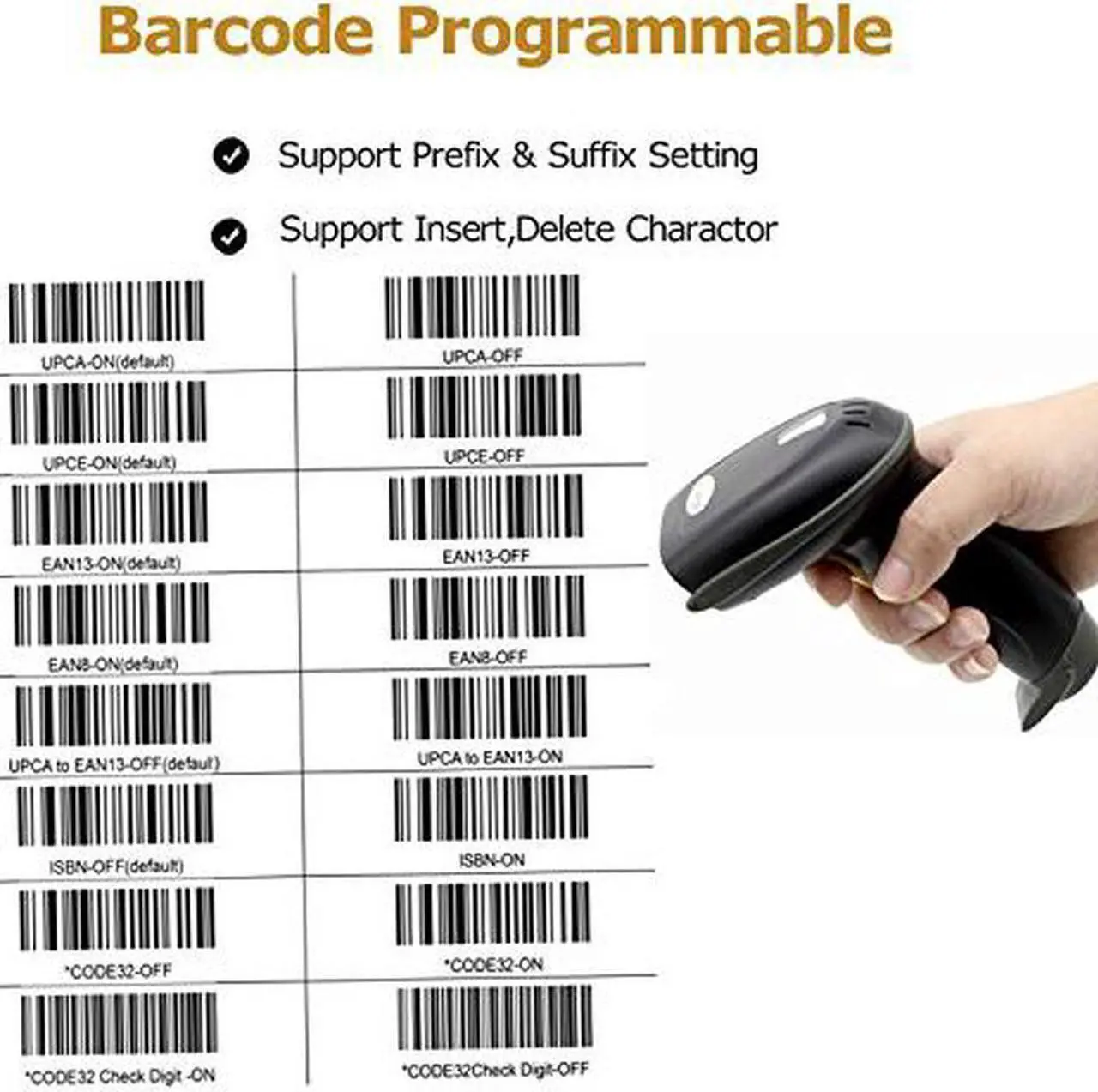 Alt view image 4 of 7 - s Wireless Barcode Scanner Reader,433Mhz long transmission distance 328ft (100m) Automatic Cordless Handhold Bar code Scanner with USB Receiver for Mac Windows Quickbooks Linux