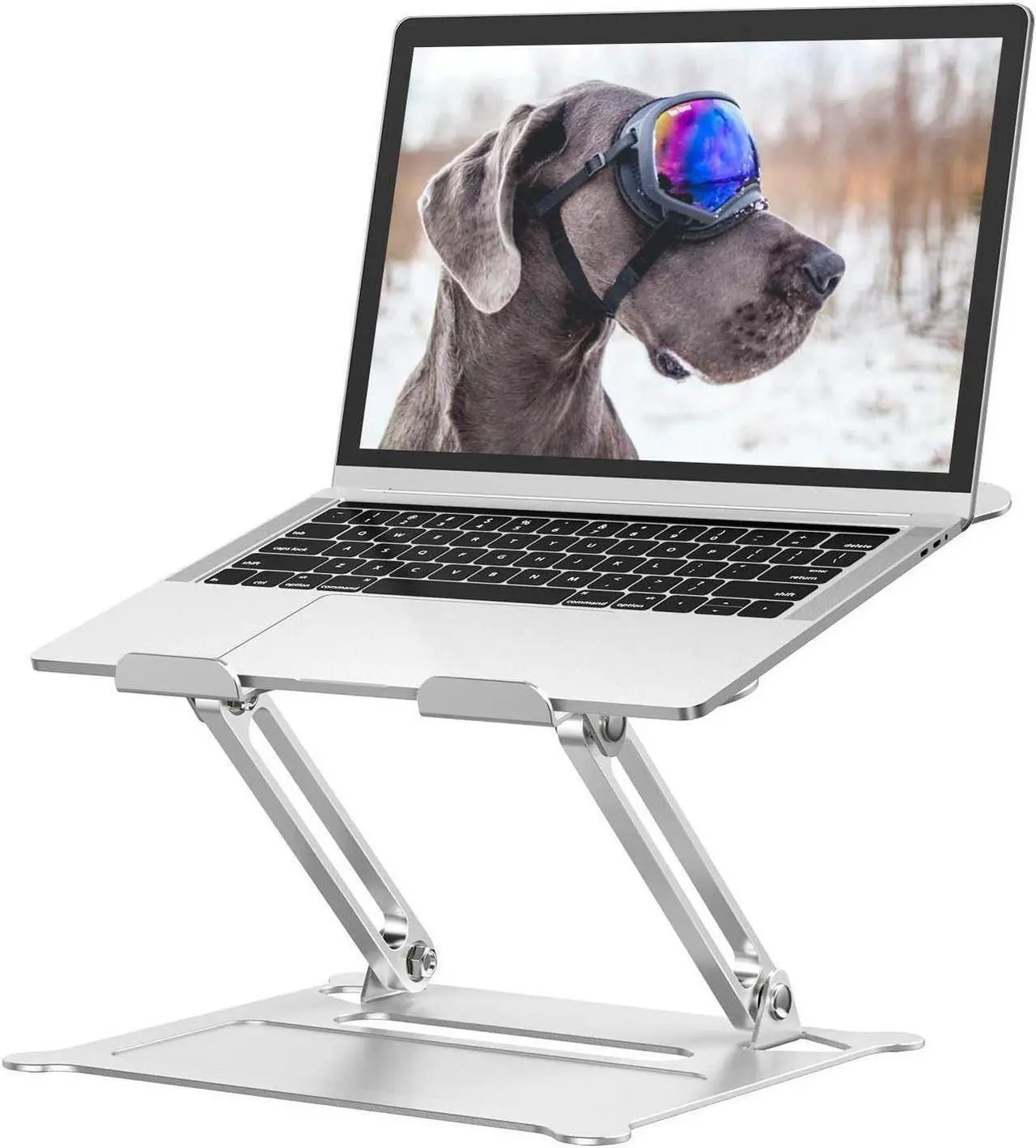 Main image of Laptop Stand, Ergonomic Aluminum Laptop Mount Computer Stand, Foldable Laptop Riser,Notebook Holder Stand Compatible with MacBook Pro/Air HP Lenovo Samsung Huawei ,All 10-17" Laptops(Z19-Silver)