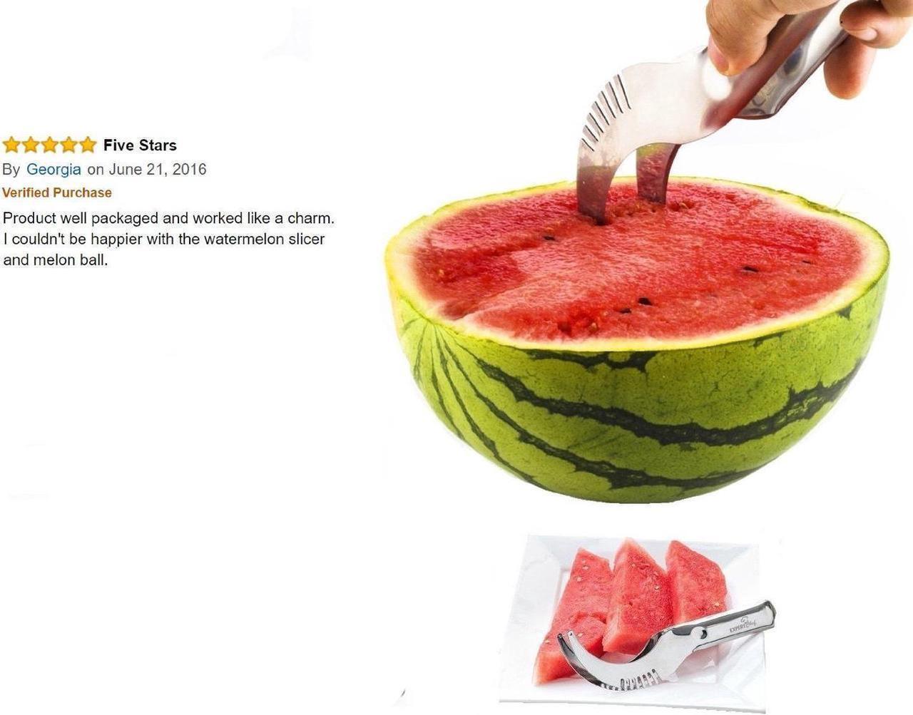 Alt view image 4 of 7 - s Latest 3-IN-1 Watermelon Slicer Fruit Cutter Knife-pack of 2