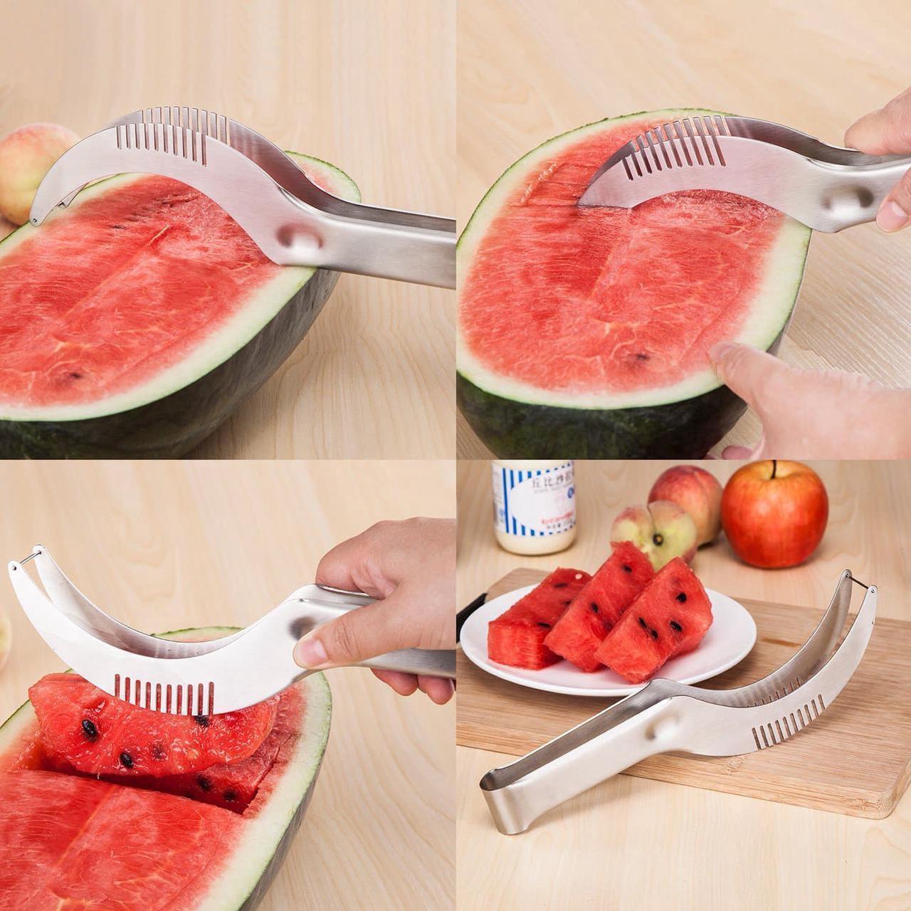 Alt view image 6 of 7 - s Latest 3-IN-1 Watermelon Slicer Fruit Cutter Knife-pack of 2