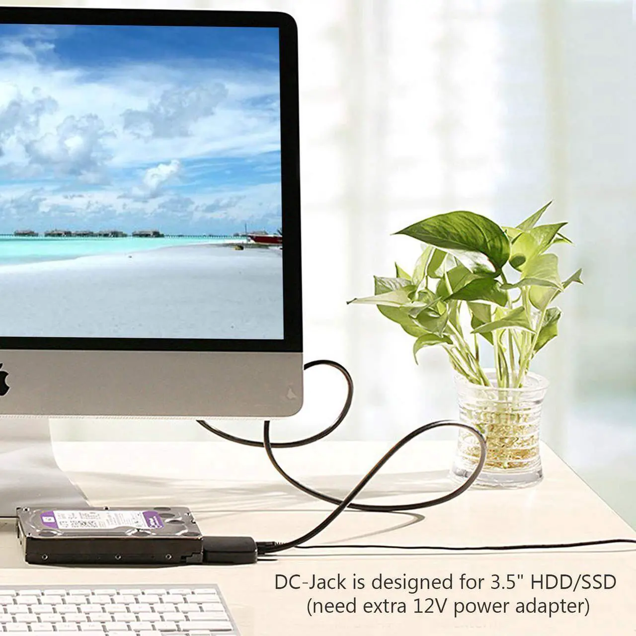 Alt view image 7 of 7 - Type-C/USB 3.0 to SATA Converter External Hard Drive Adapter Kit for Universal 2.5/3.5 HDD/SSD Hard Drive Disk, Included 12V/2A Power Adapter , USB 3.0 Adapter(FXHU.00111FX01002)