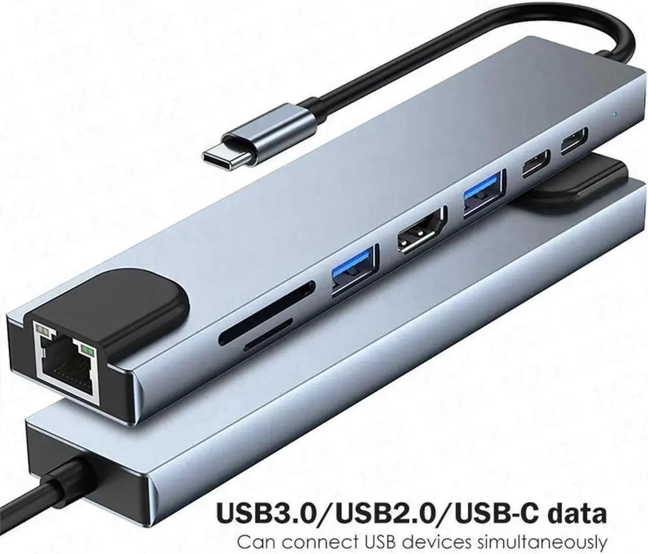 Main image of USB C Hub, 8 in 1 USB Adapter,USB C Splitter with 4K HDMI, USB-A 3.0&2.0 Ports, TF/SD Card Reader, USB-C, 100W PD,10/100M Ethernet Adapter for Laptop and PC Computer
