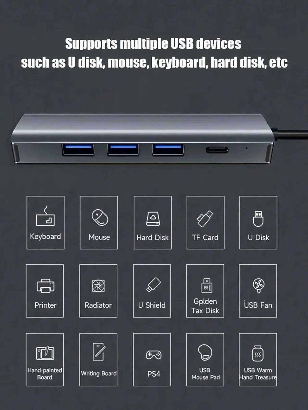 Alt view image 3 of 7 - USB C to Ethernet Adapter 3xUSB-A 1xUSB-C Expander Hub to RJ45 LAN with Gigabit Ethernet LAN Adapter for MacBook/Windows 10/8.1/Surface Pro/Chromebook/Linux and More Laptop