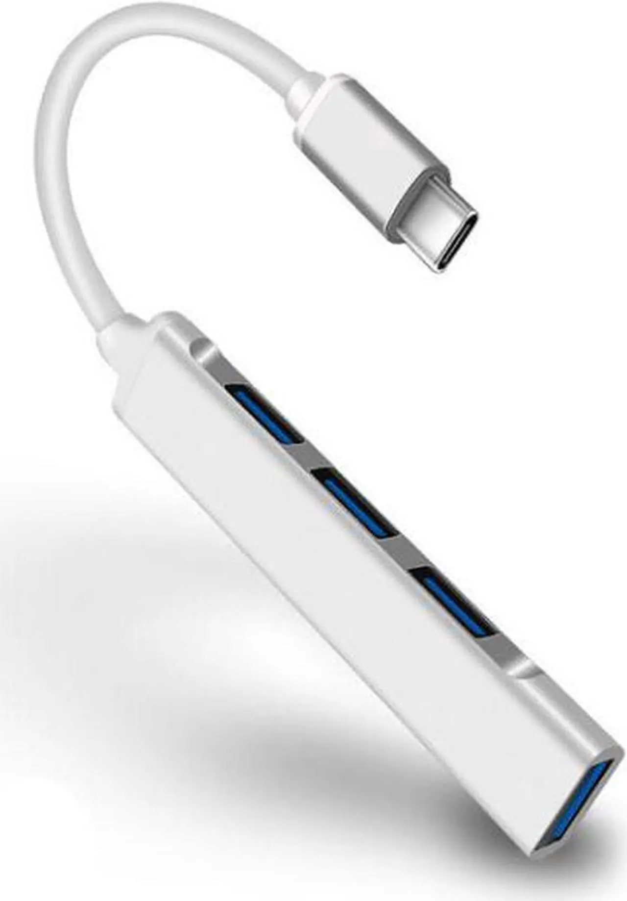 Main image of USB C Hub, Aluminum USB C Adapter with 4 USB 3.0 Ports, for MacBook Pro 2018/2017, ChromeBook, XPS, Galaxy S9/S8, and More-Silver