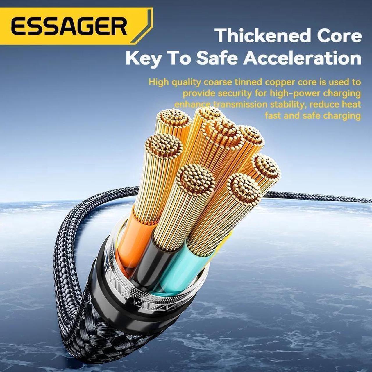 Alt view image 7 of 7 - [1-Pack 3.3ft] USB C to USB C Cable 5A PD 240W C to C Super Fast Charging,LED Display USB C Charging Cable 480Mbps Data Nylon Braided Charge Cable for Samsung Galaxy iPad MacBook
