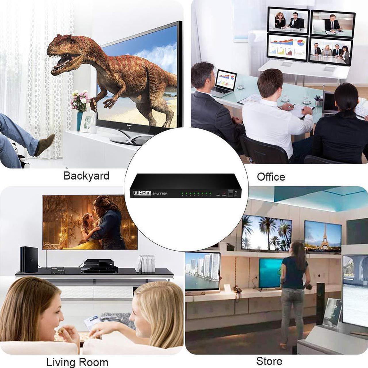 Alt view image 7 of 7 - HDMI Switch 8x1, Premium 8 in 1 Out 1080P HDMI Switch Support Auto-Switch, HDCP 2.2,UHD,HDR,Full HD,3D,1080P Compatible with HDTVs, projectors, PC monitors, as well as other HDMI source devices