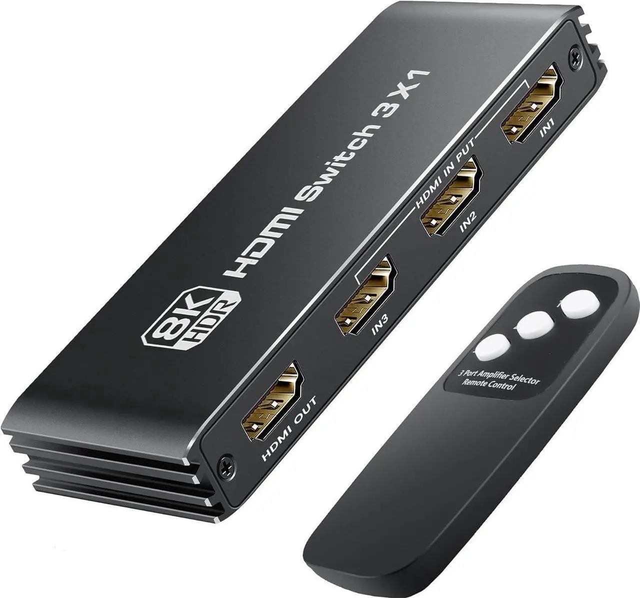 Main image of 8K@60Hz HDMI 2.1 Switch 3 in 1 Out with IR Remote, 4K@120Hz HDMI Splitter Switch Box, 3 Port HDMI Switcher Selector Supports HDR Dolby Atmos 3D for NS PS4/PS5 Xbox Ro-ku Fire Stick