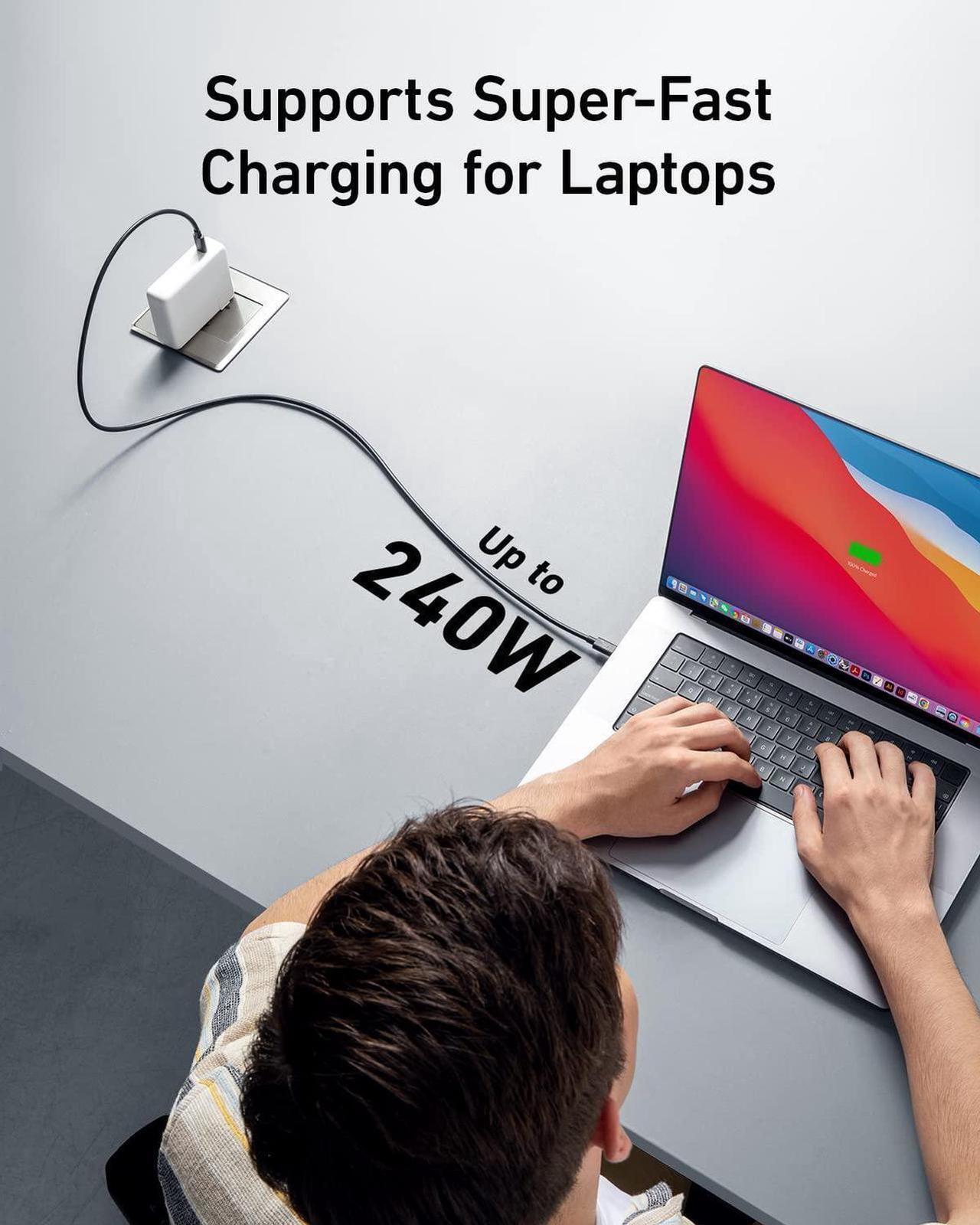 Alt view image 4 of 7 - USB4 Cable[3.3Ft] for Thunderbolt 4 Cable USB Type C 240W Fast Charging Cable 40Gbps Data Transfer 8K@60Hz Video Display Cable for SSD, Samsung,Steam Deck,Switch,eGPU,MacBook