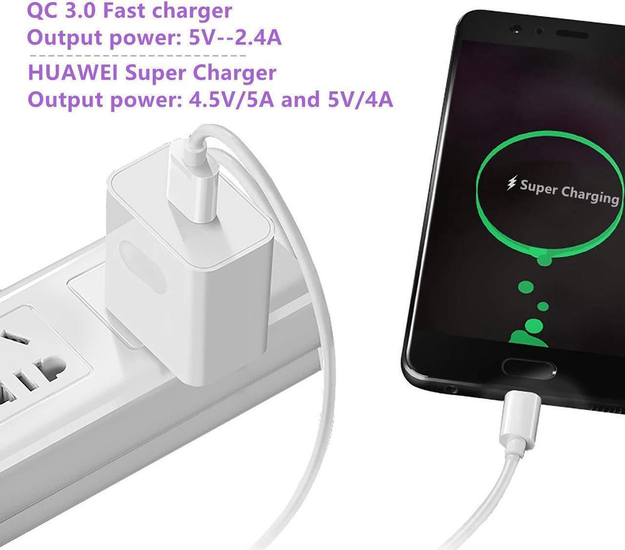 Alt view image 4 of 7 - USB C Cable 5A Supercharge Type C to USB A Quick Charging Fast Charger Nylon Braided Compatible for Huawei P30 P20 Pro, Mate 20 Pro Mate20 X, Nova 5 Pro, Honor 20, Mate 10 9 Pro-2Pack 3.3ft