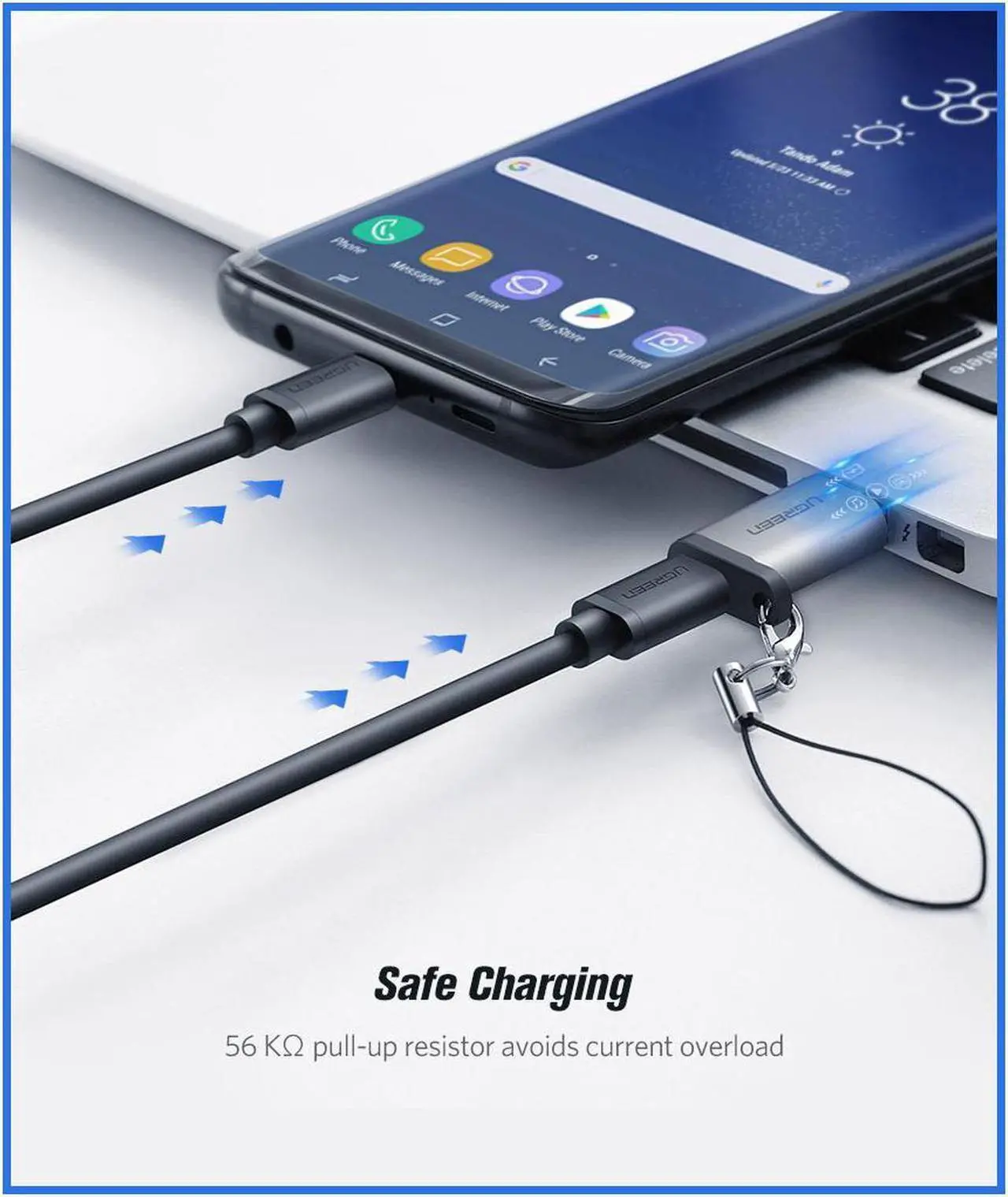 Alt view image 4 of 7 - USB Type C Adapter, Micro USB Female to USB-C Male Connector Android Cable Converter Keychain Charger fit Samsung Galaxy S9 S8 Plus S9+ Note 9 8 LG V30 V20 G6 G5 Google Pixel 2 XL