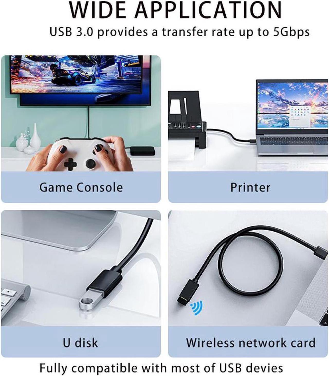 Alt view image 2 of 7 - [3 Pack 1.64ft] USB 3.0 Extension Cable, USB A Male to Female Extension Extender Cord High Data Transfer Compatible for USB Flash Drive, Keyboard, Printer, Xbox, Hard Drive and More