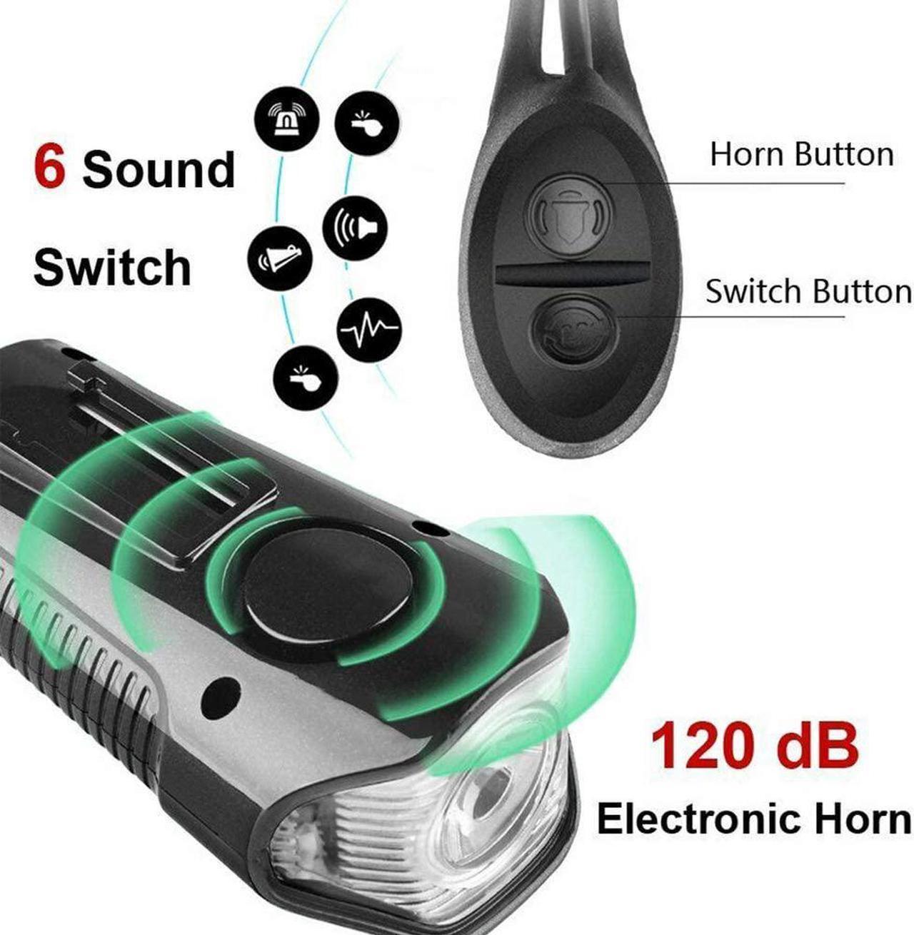 Alt view image 3 of 7 - Bike Light Set, Bicycle Headlight Taillight, Bicycle Speedometer Odometer for Bike, with Horn, USB Rechargeable Bike Tail Light and Front Light Set Cycle Head Light Fits All Mountain & Road Bike