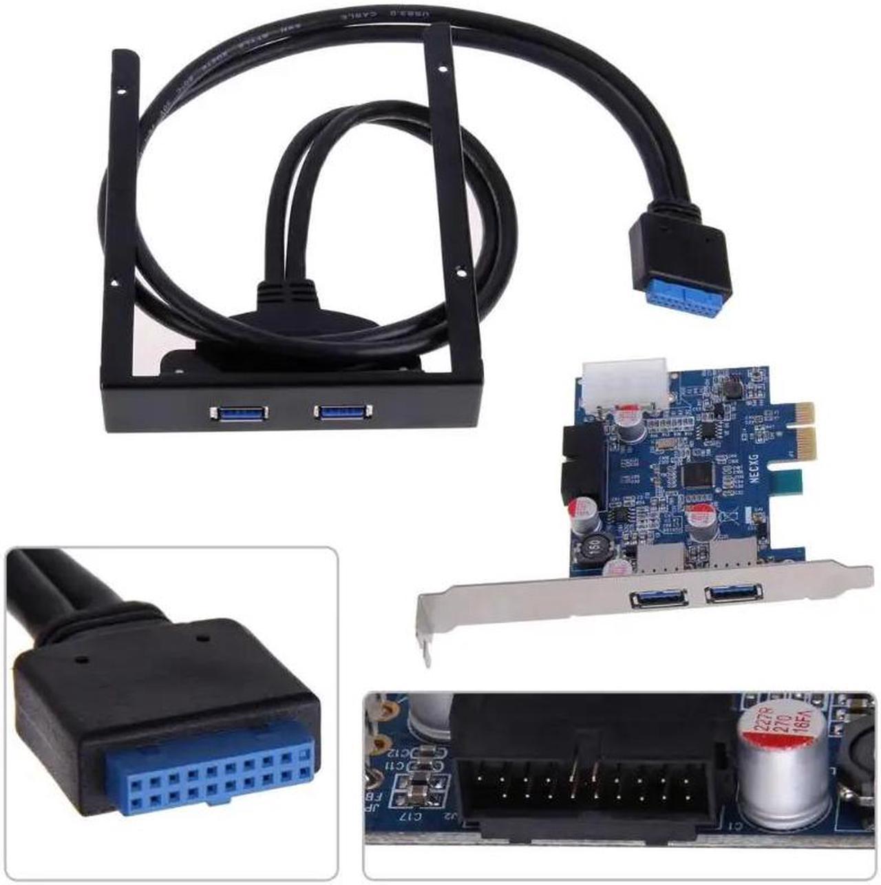 add on card USB 3.0 2-Port PCI Express Card+3.5 Motherboard Floppy Disk Bay Front Panel For Windows XP/Vista/Windows 7 Up to 5Gbps