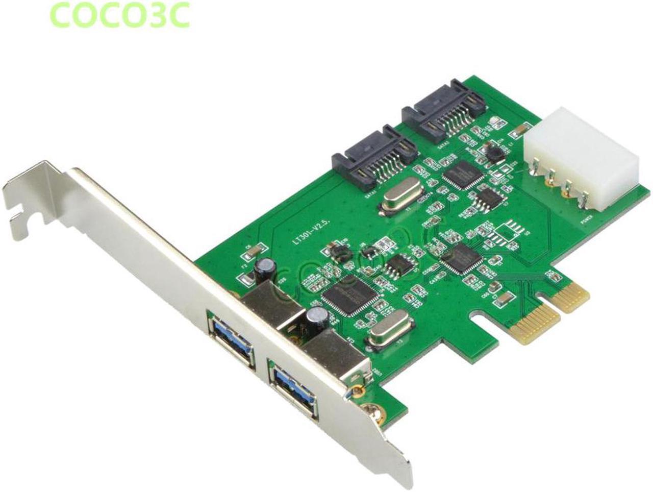 Internal 2 Ports SATA 6Gbps + 2 USB 3.0 PCI Express Controller Combo Card PCIe to Dual USB3.0 SATA 3.0 Port Multiplier