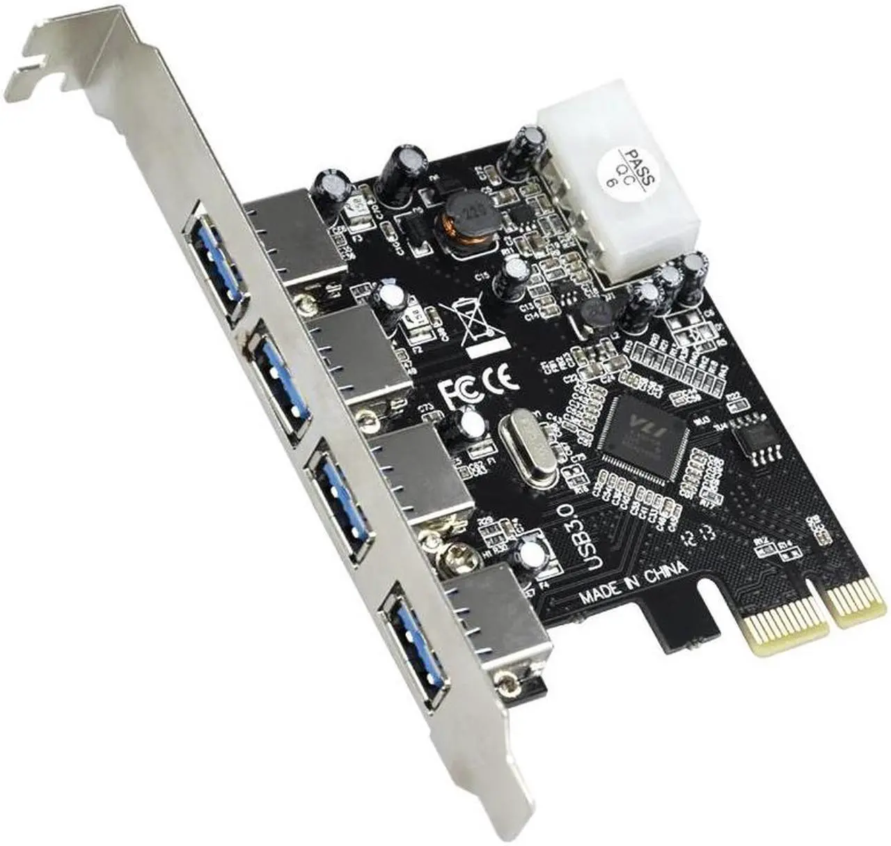 Alt view image 4 of 5 - FAST USB 3.0 PCI E PCIE 4 PORTS Express Expansion Card Adapter
