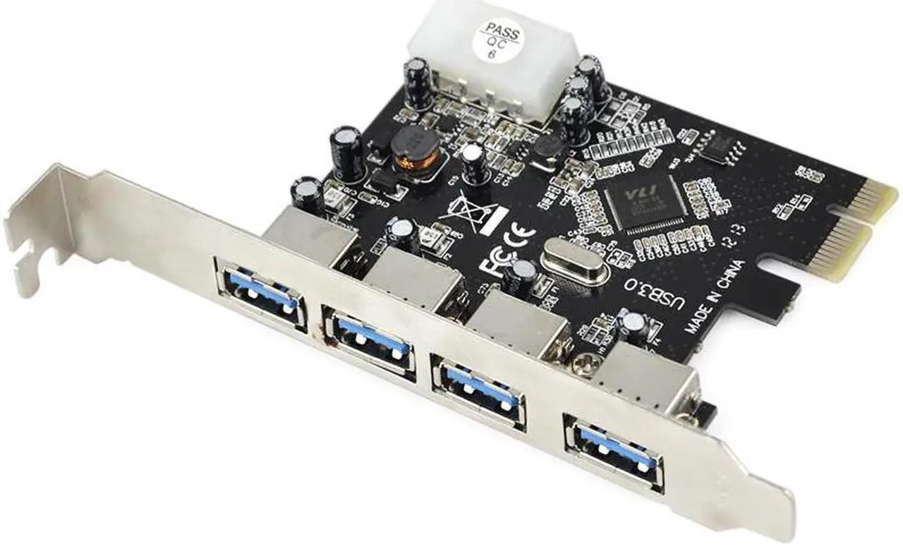 Alt view image 3 of 5 - FAST USB 3.0 PCI E PCIE 4 PORTS Express Expansion Card Adapter