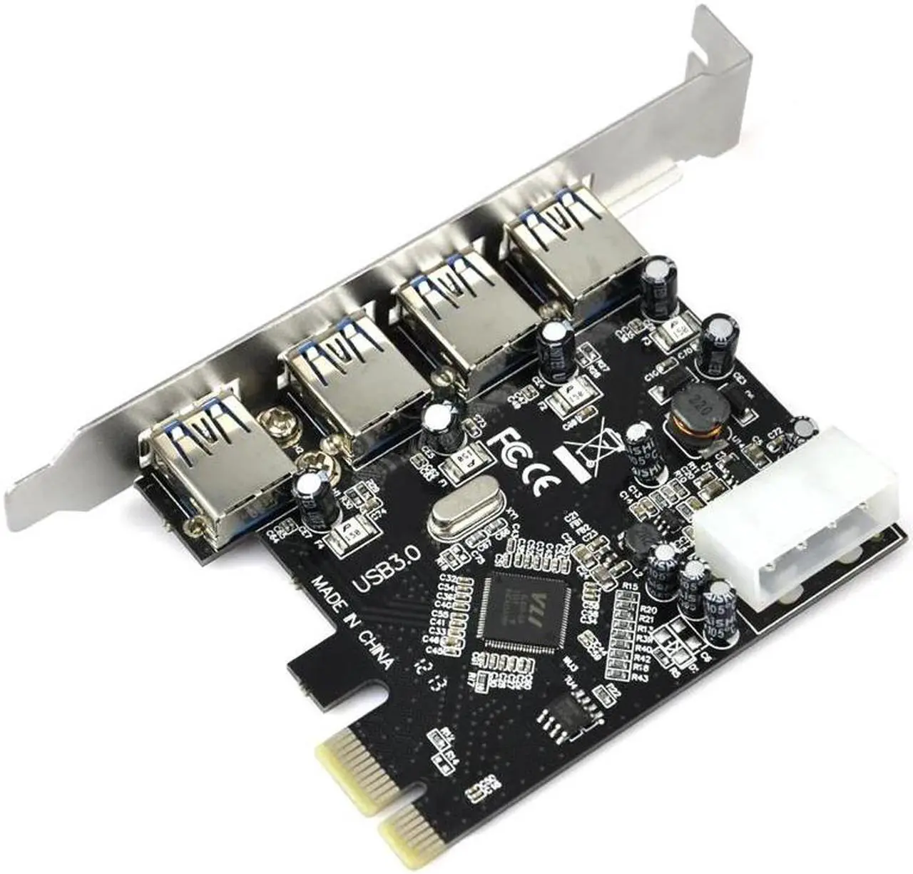 Alt view image 5 of 5 - FAST USB 3.0 PCI E PCIE 4 PORTS Express Expansion Card Adapter
